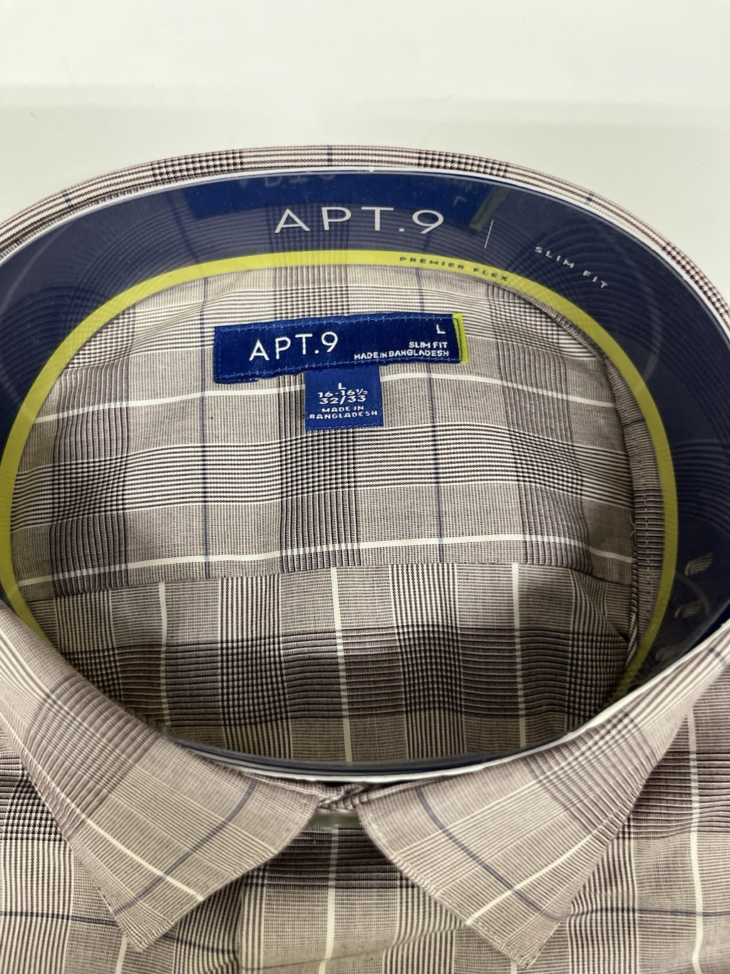 APT.9 men’s Long Sleeve dress shirt Sz L premium flex regular fit white NWT