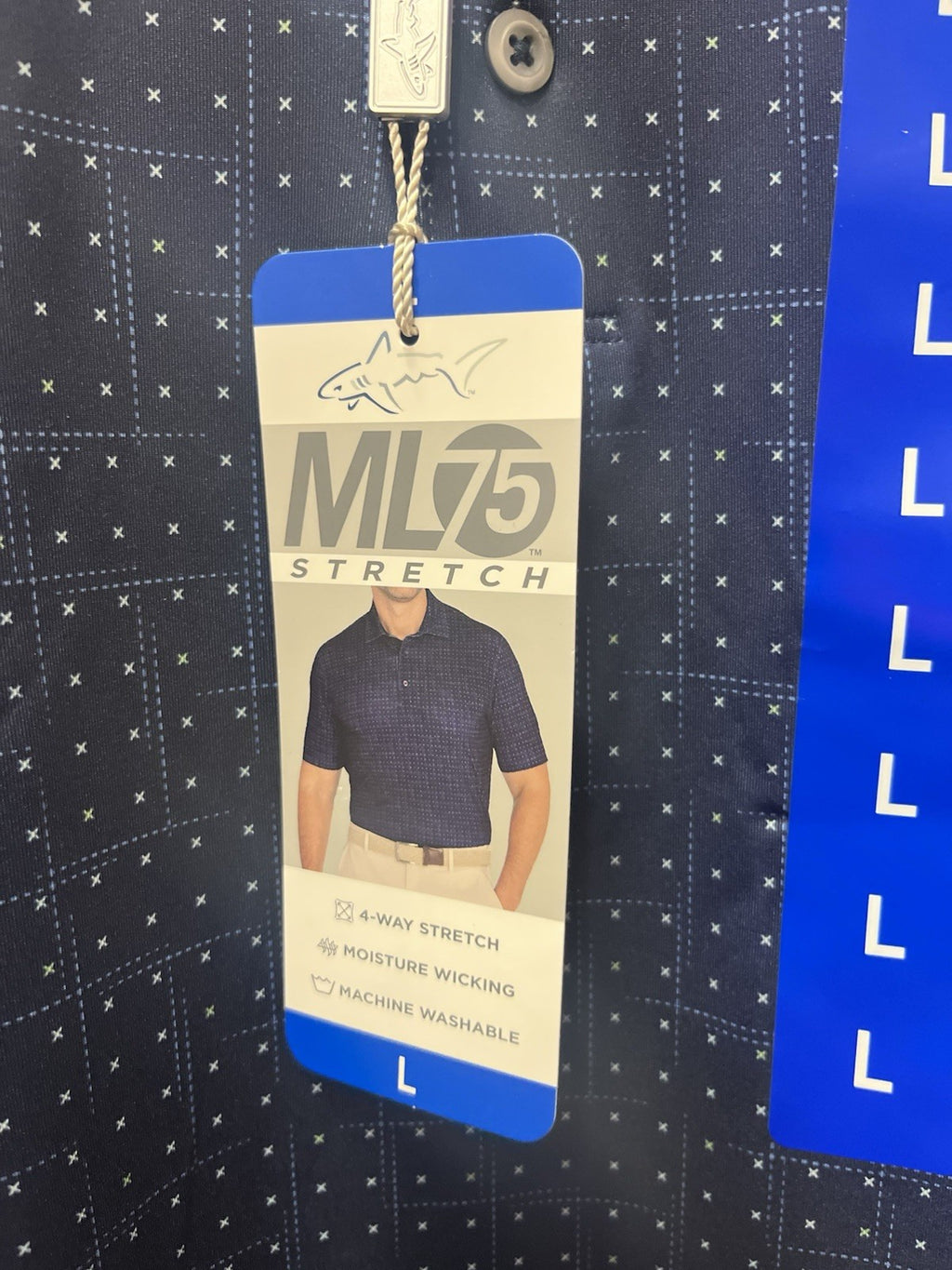 Greg Norman ML75 Golf Polo Shirt Mens Large Blue NWT Play Dry Short Sleeve