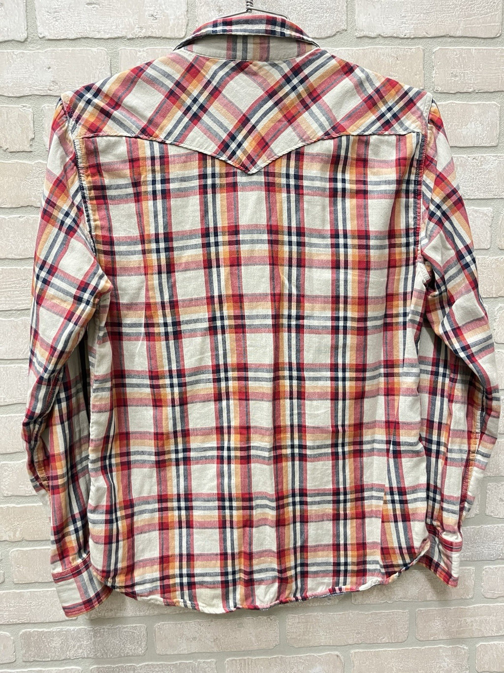 Lucky Brand Men’s Size M Plaid  Pearl Snap Long Sleeve Shirt western wear sports