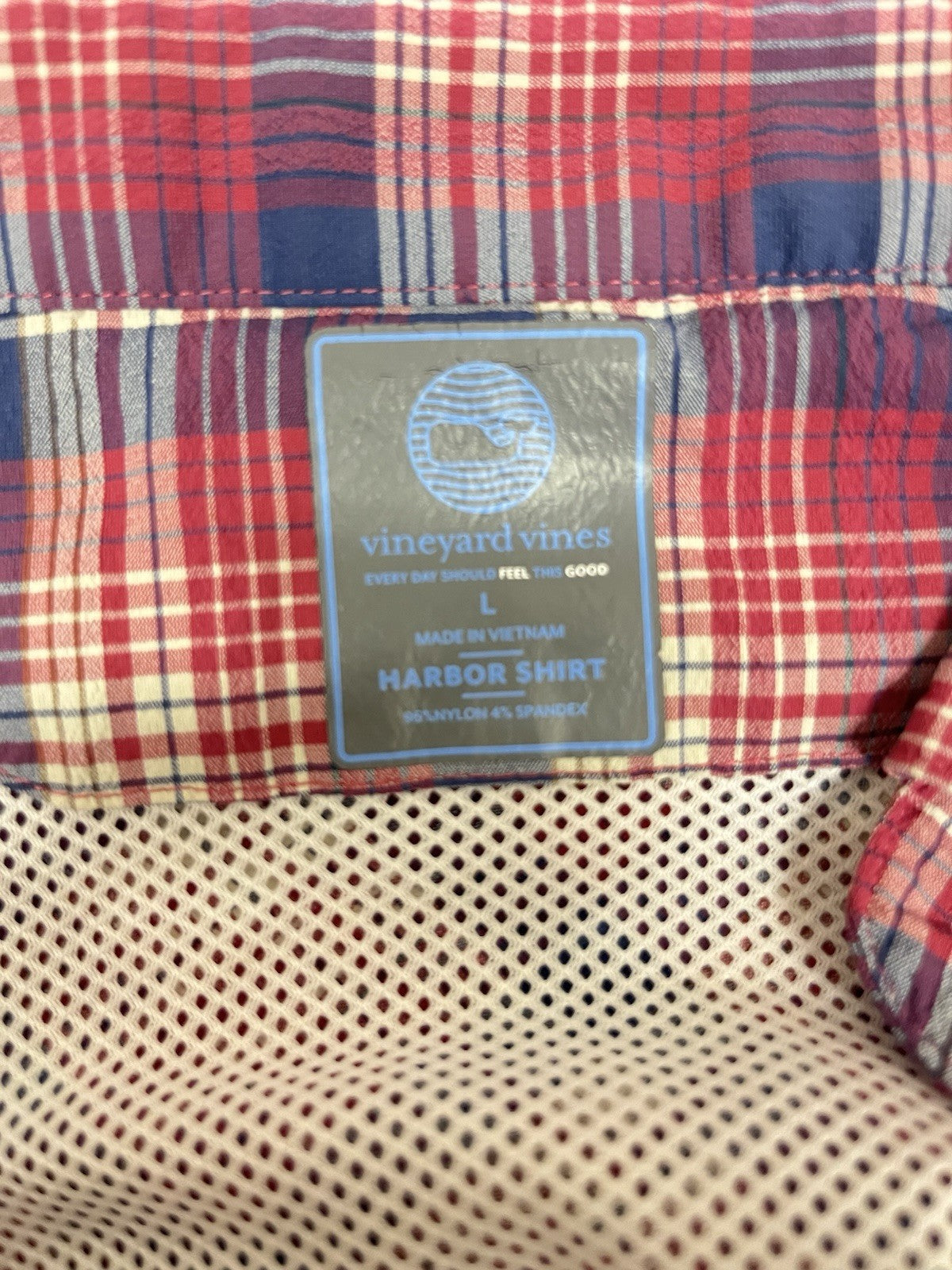 Vineyard vines men’s harbor long sleeve shirt Sz L plaid Martha’s Vineyard