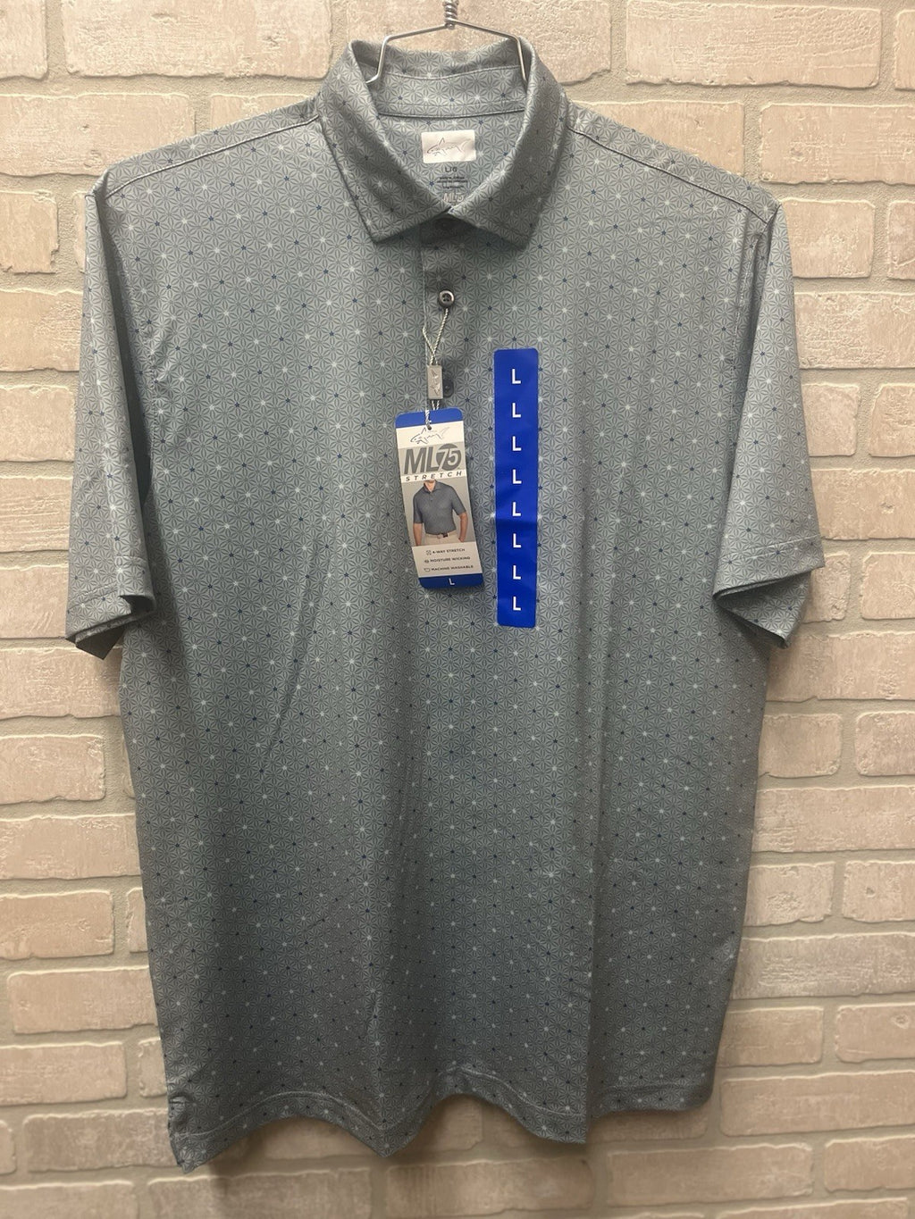 Greg Norman men’s golf polo shirt Green Sz Large play dry ML75 Sports Wear NWT