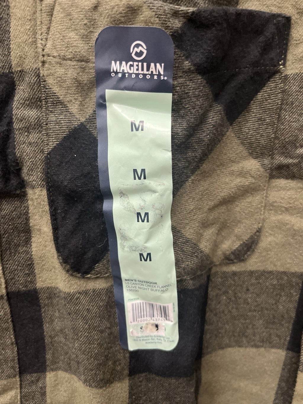 Megellan men’s long sleeve button-down plaid flannel shirt Sz M Lumberjack NWT
