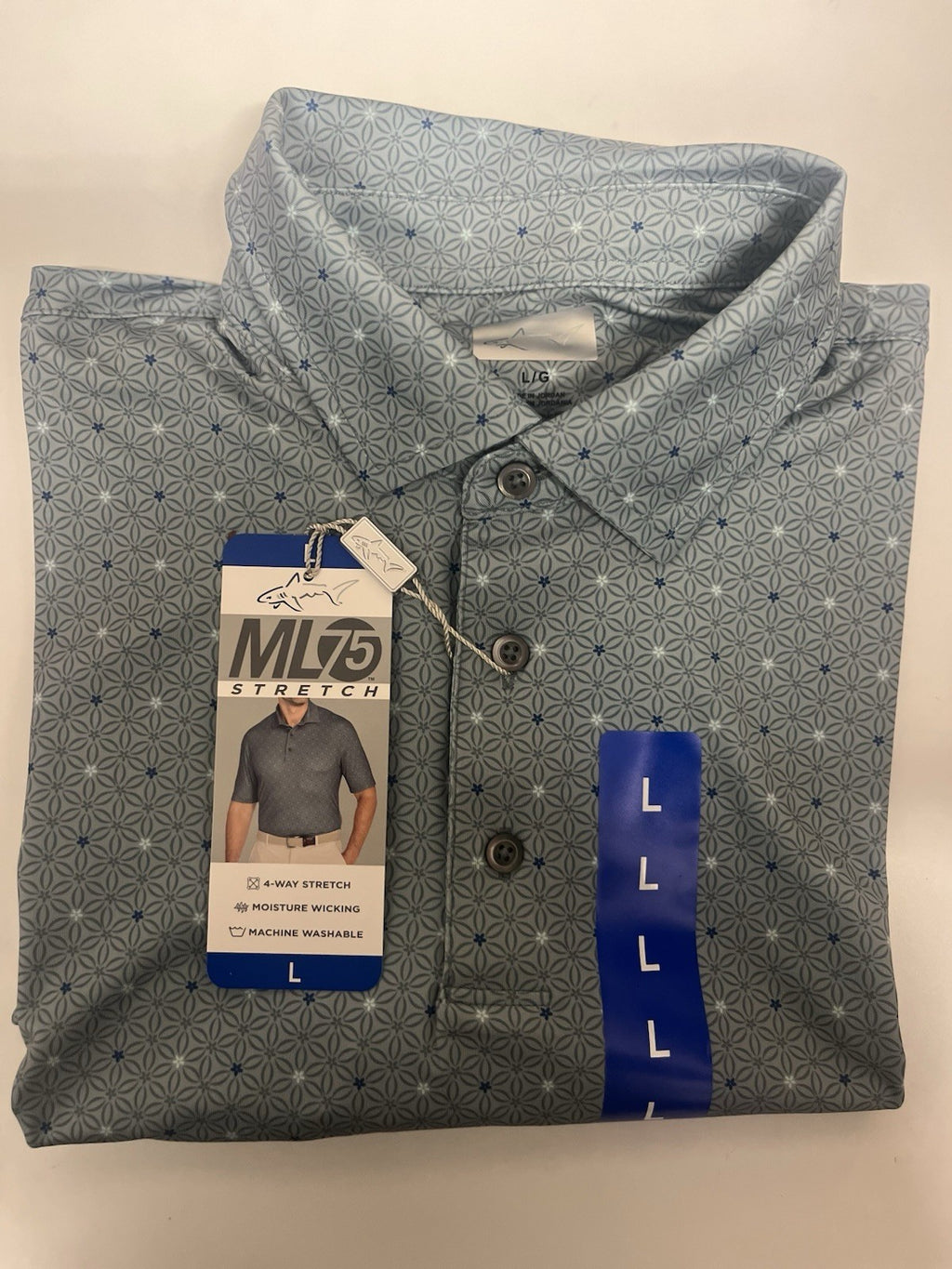 Greg Norman men’s golf polo shirt Green Sz Large play dry ML75 Sports Wear NWT