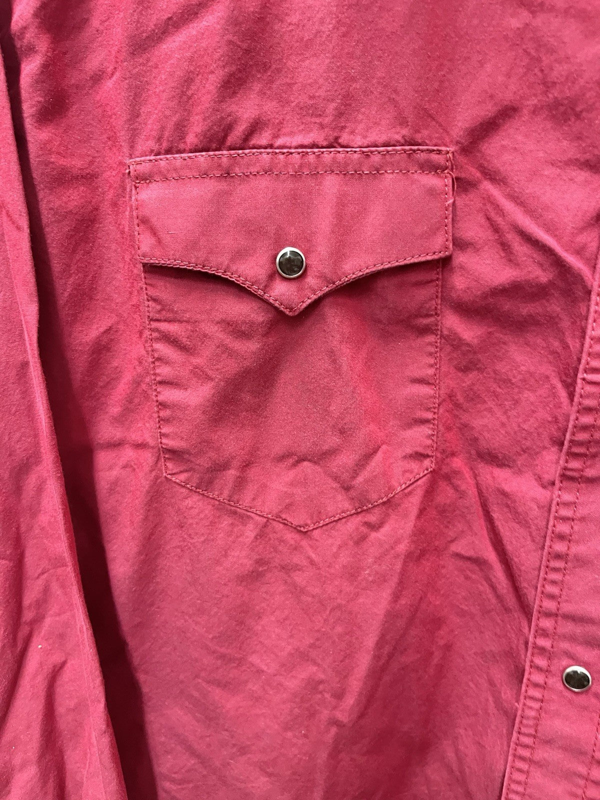 Wrangler Pearl Snap Shirt Men’s Size XL Red Western Long Sleeve Cowboy