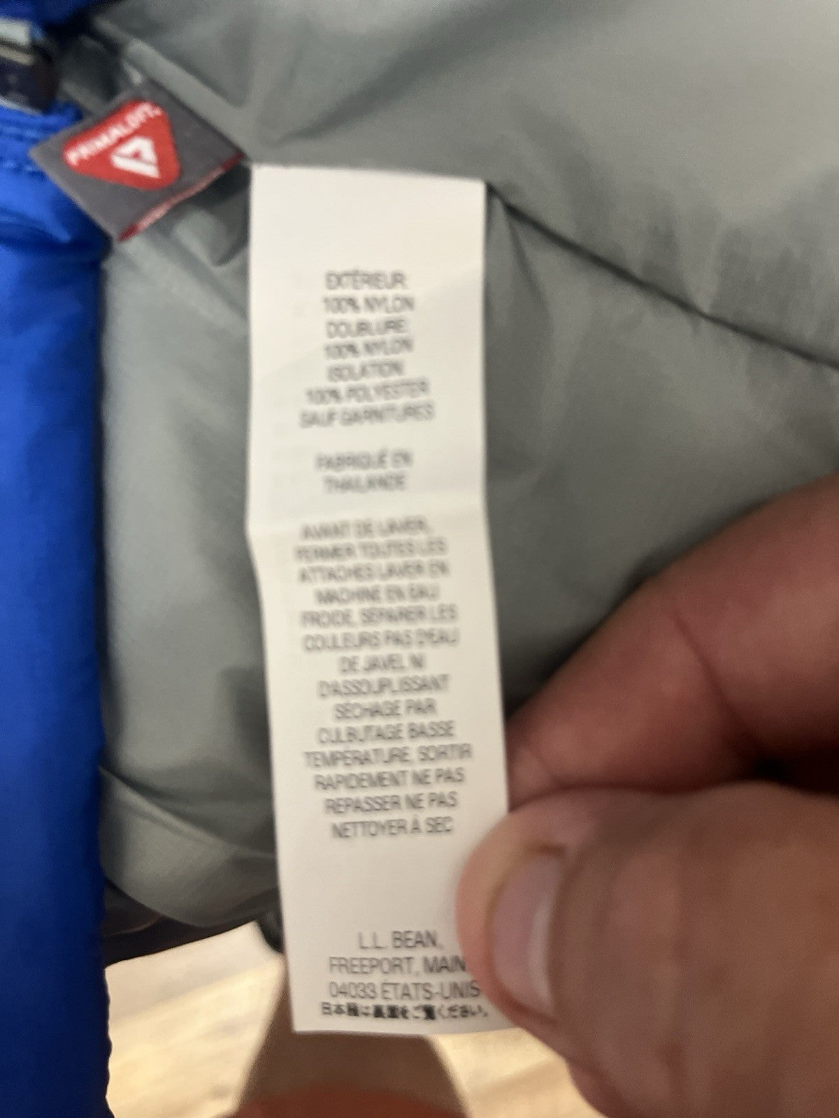 L.L. Bean men’s Puffer jacket Sz L Blue performance Active