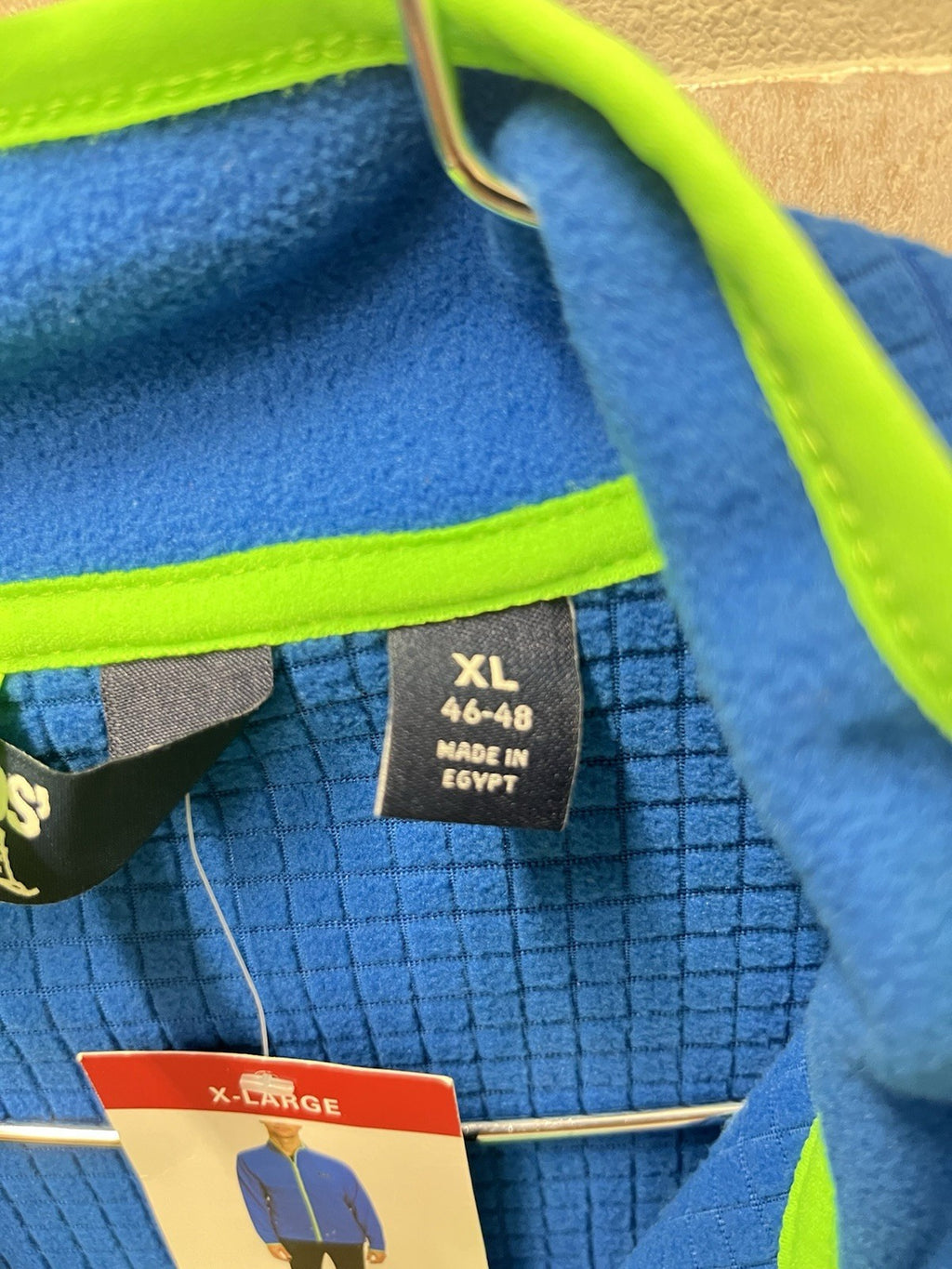 Lands’ End Men’s Long Sleeve Fleece Full Zip Jacket XL Bright Blue Green Zip NWT