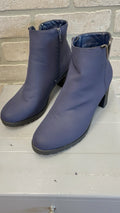 London Flag 3” Block Heel Booties – Blue Zip Up Size 7 Women’s Boots