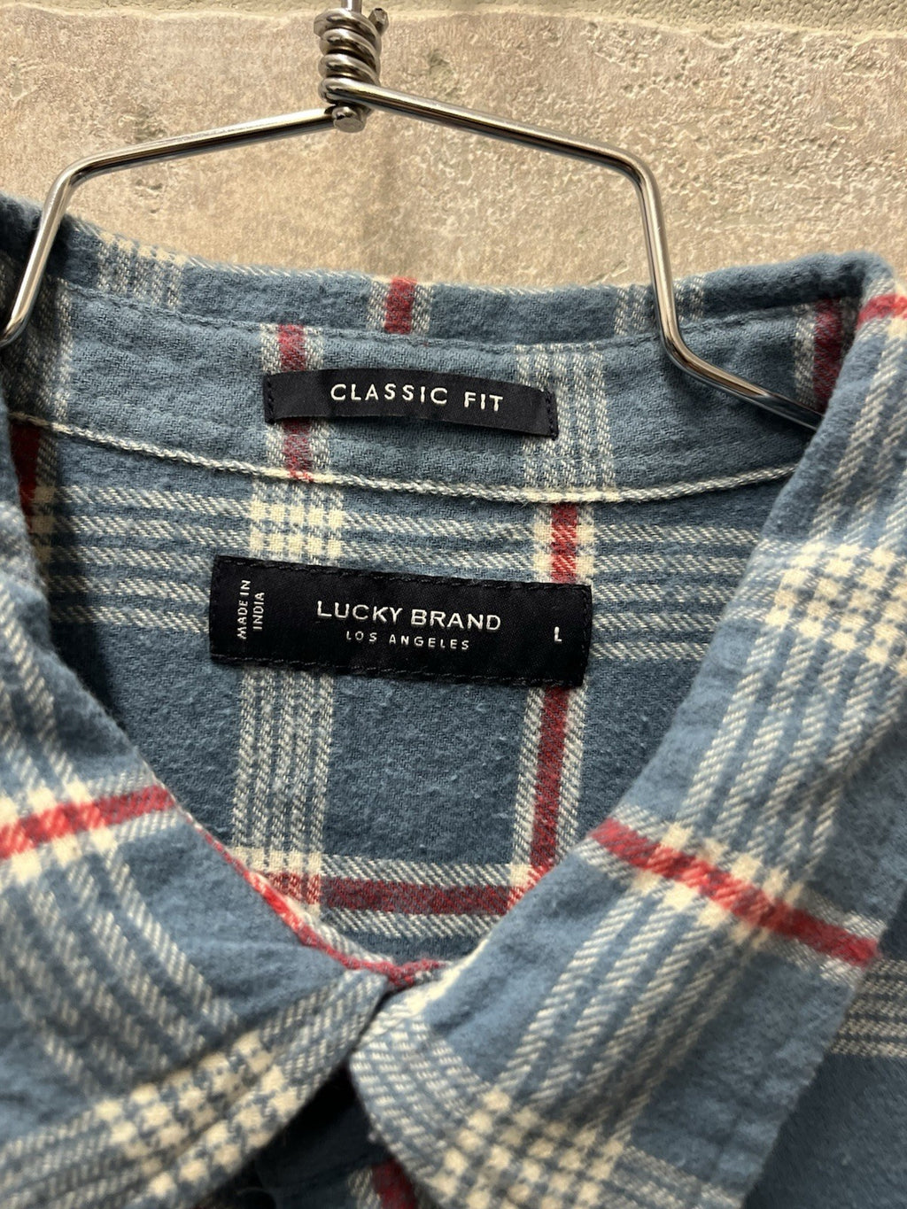 Lucky Brand Men’s Plaid Flannel Classic Fit Long Sleeve Pockets Shirt L