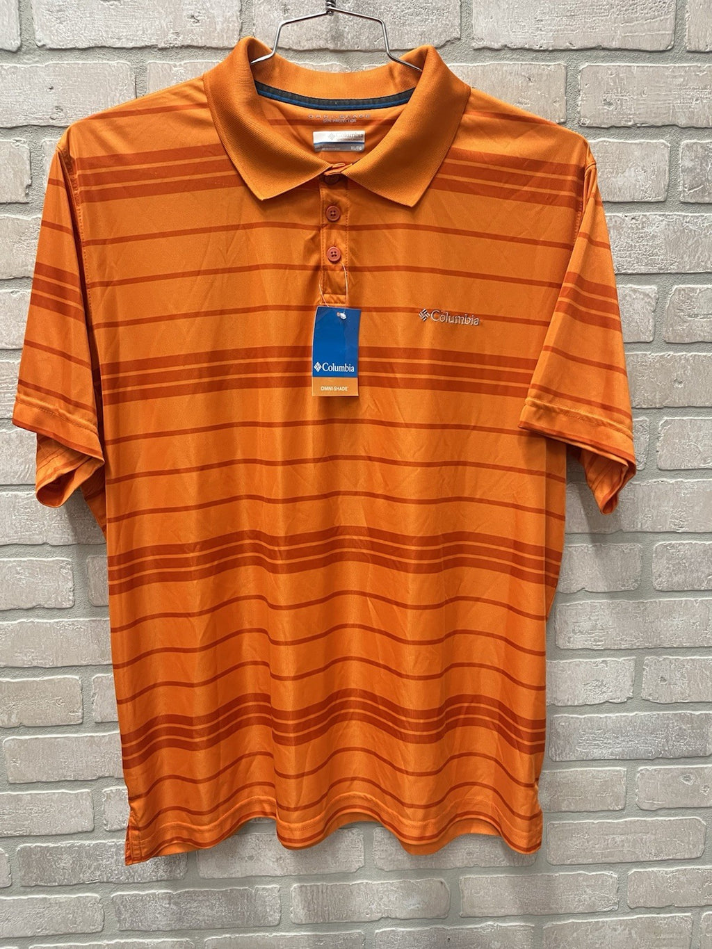 Columbia polo man shirt Sz XL orange Omni-shade activewear NWT