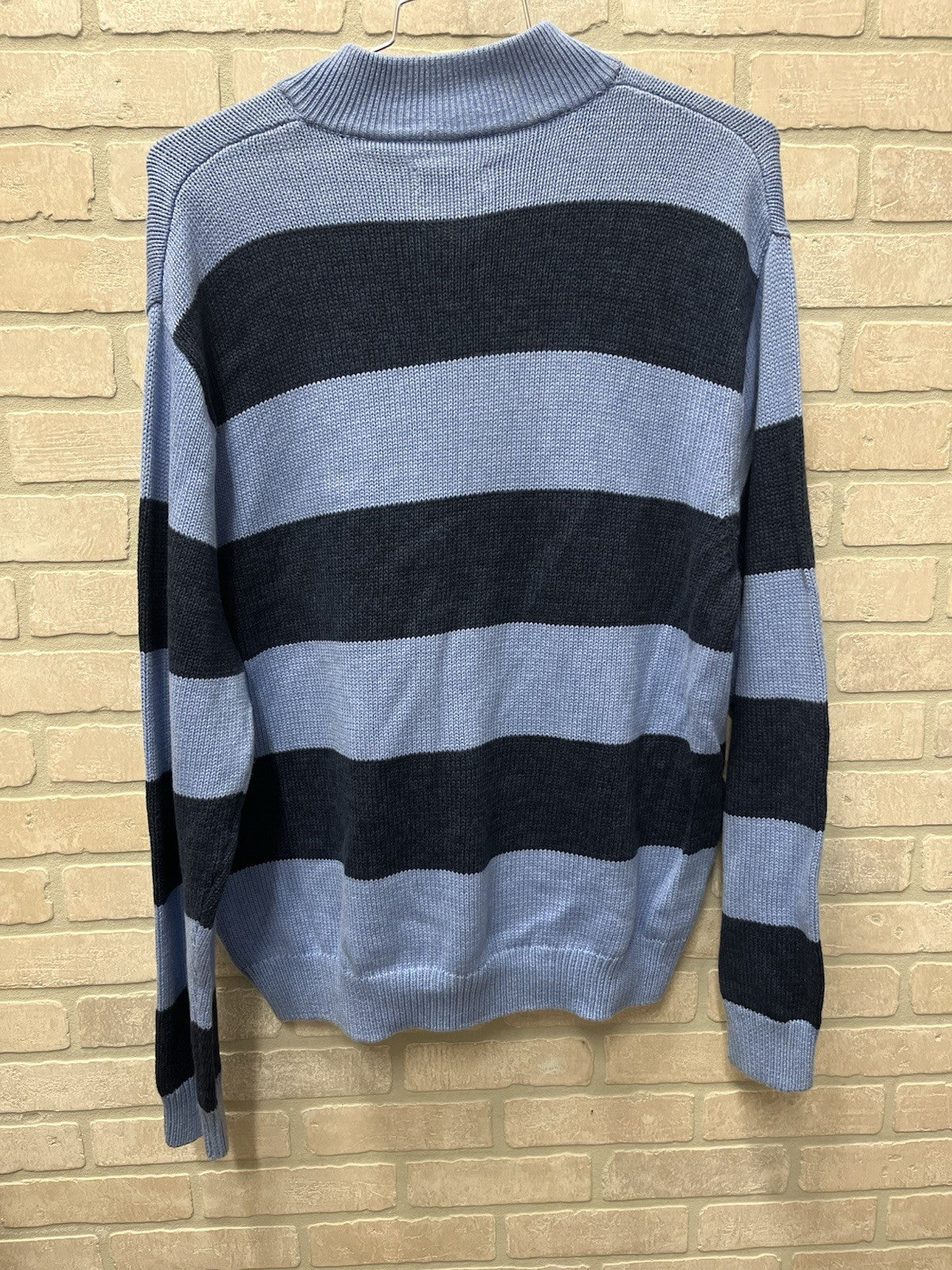 Men's "Chaps" Size XXL, 1/4 Zip Two Tone Blue, Long Sleeve Sweater NWT