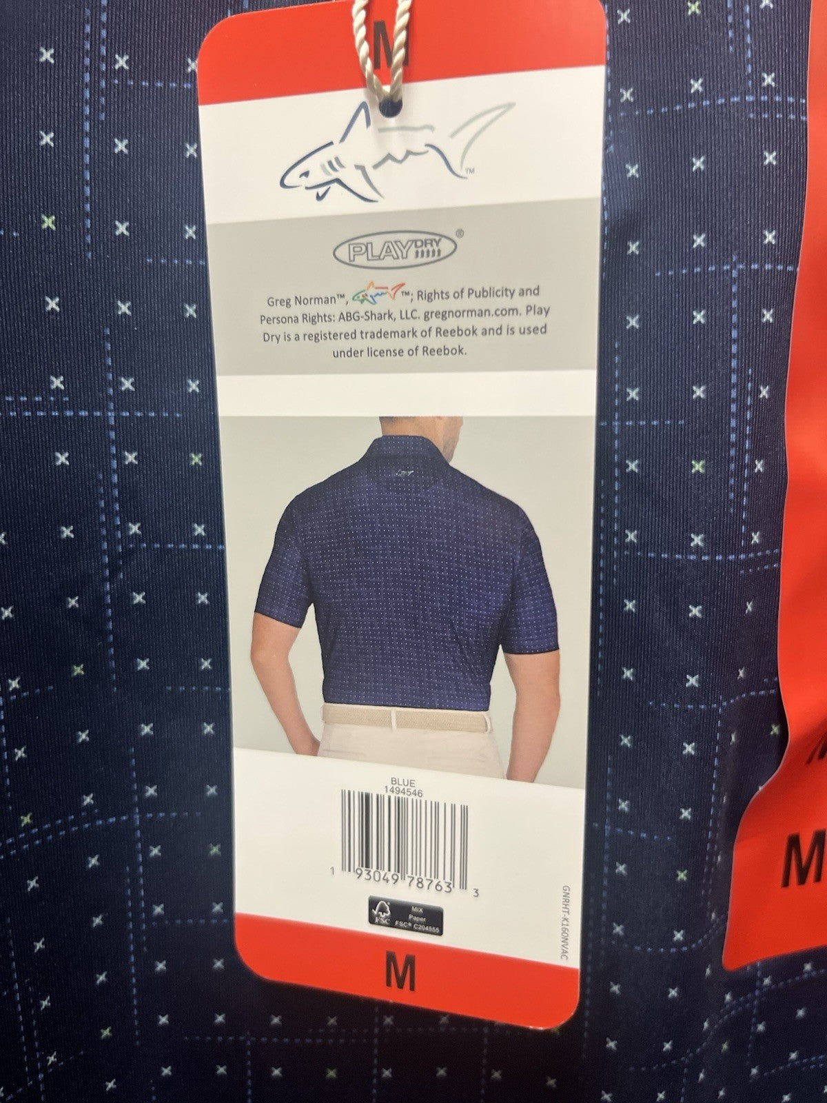 Greg Norman ML75 Golf Polo Shirt Mens medium  Blue NWT Play Dry Short Sleeve