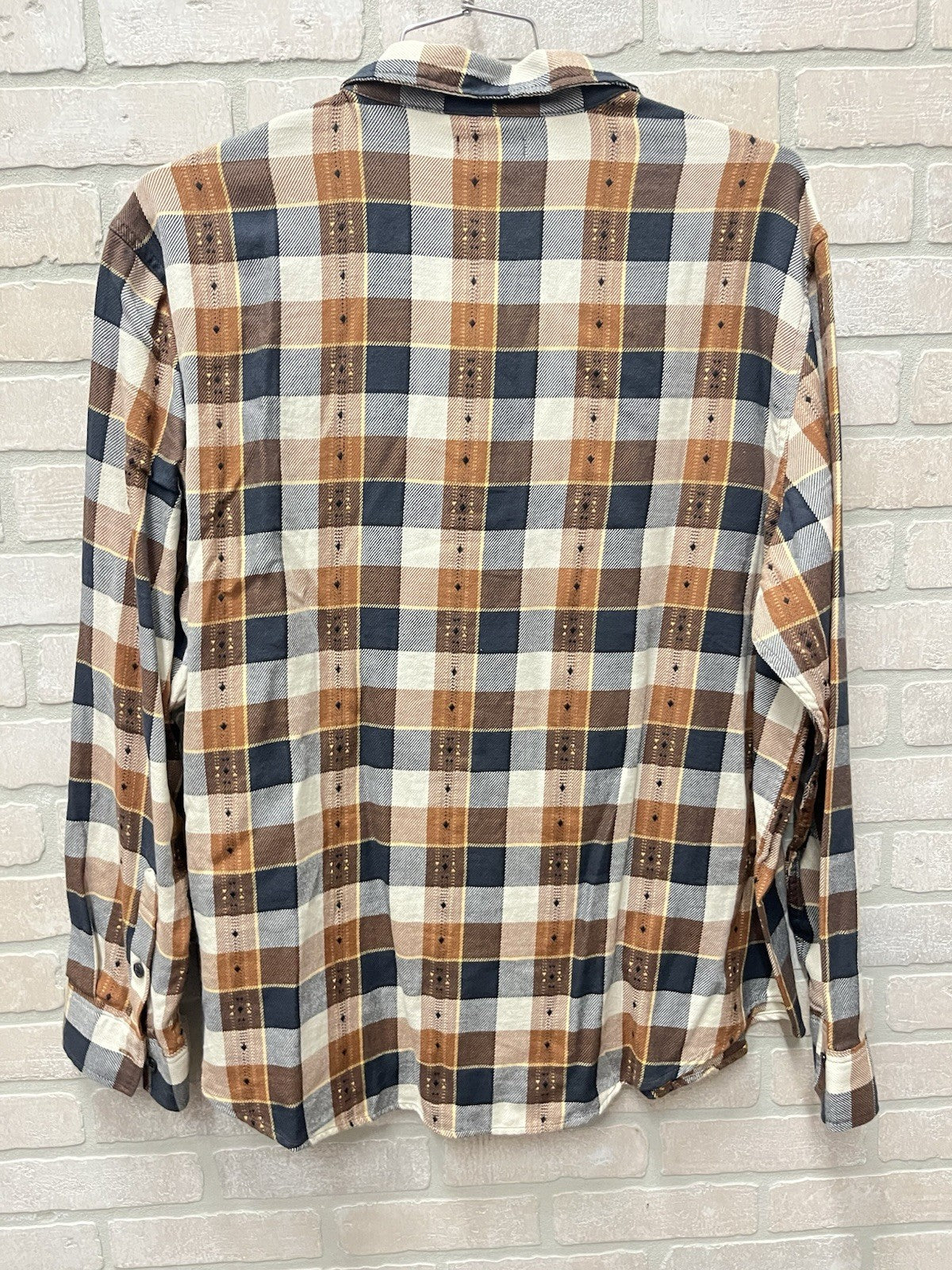 Frye Mens Shirt Plaid Jacquard Flannel Long Sleeve Button Up Western  XXL NWT