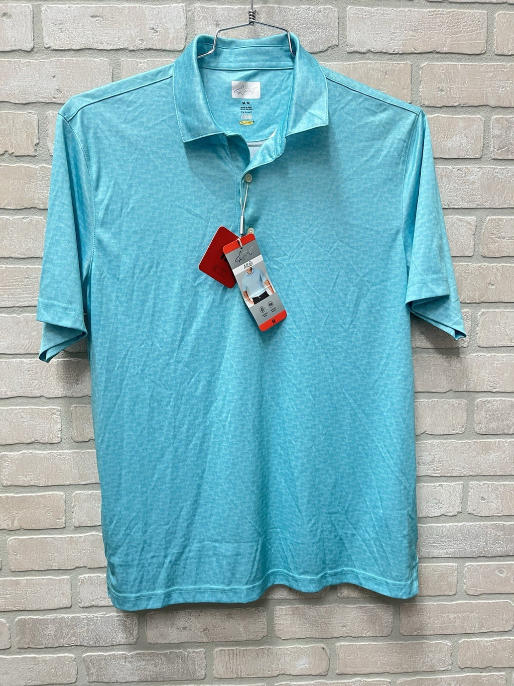 Greg Norman ML75 Performance Golf Polo Shirt Men's Large L Blue  Logo