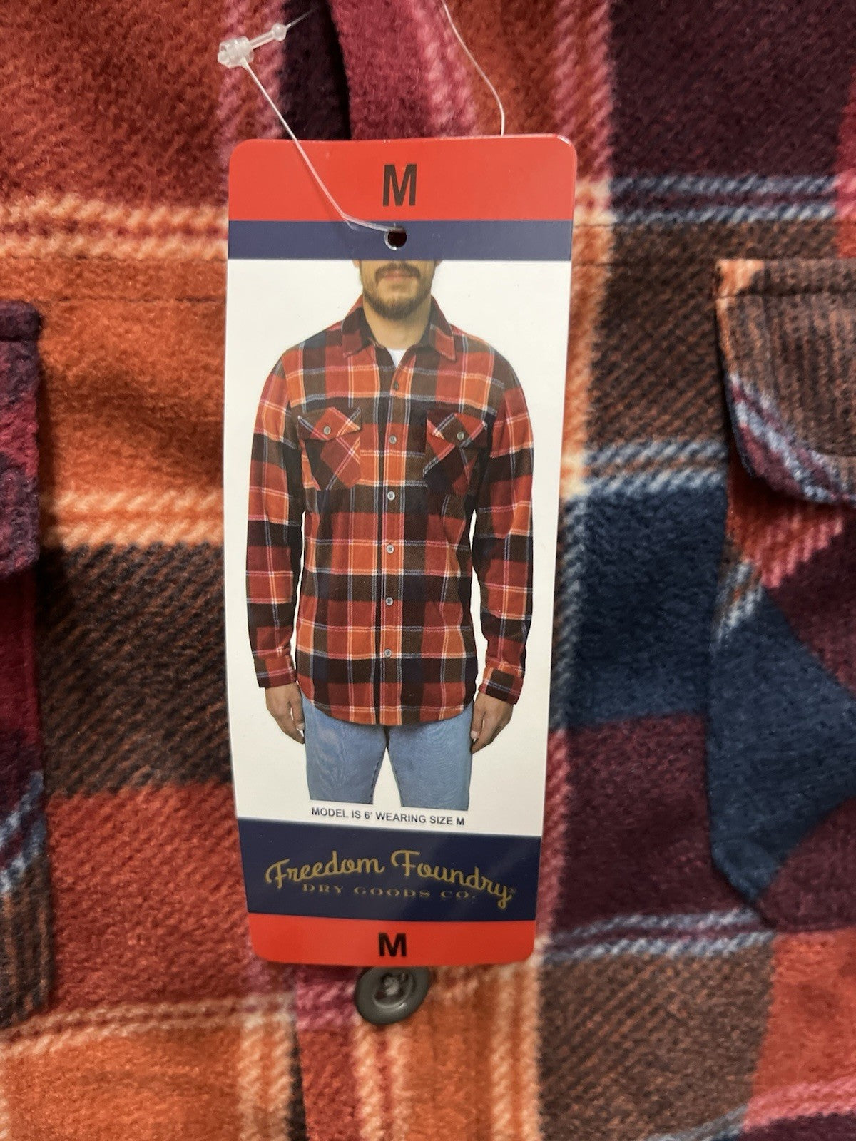 Freedom foundry Men’s Long sleeve button down flannel plaid Shirt Sz M  NWT