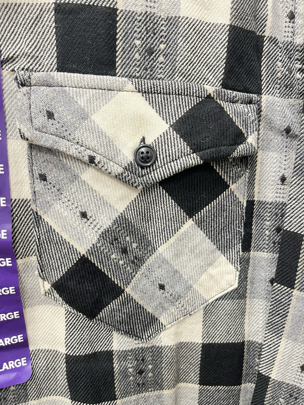 Frye Men’s long sleeve button-down flannel shirt Sz XXL Heather Gray plaid NWT