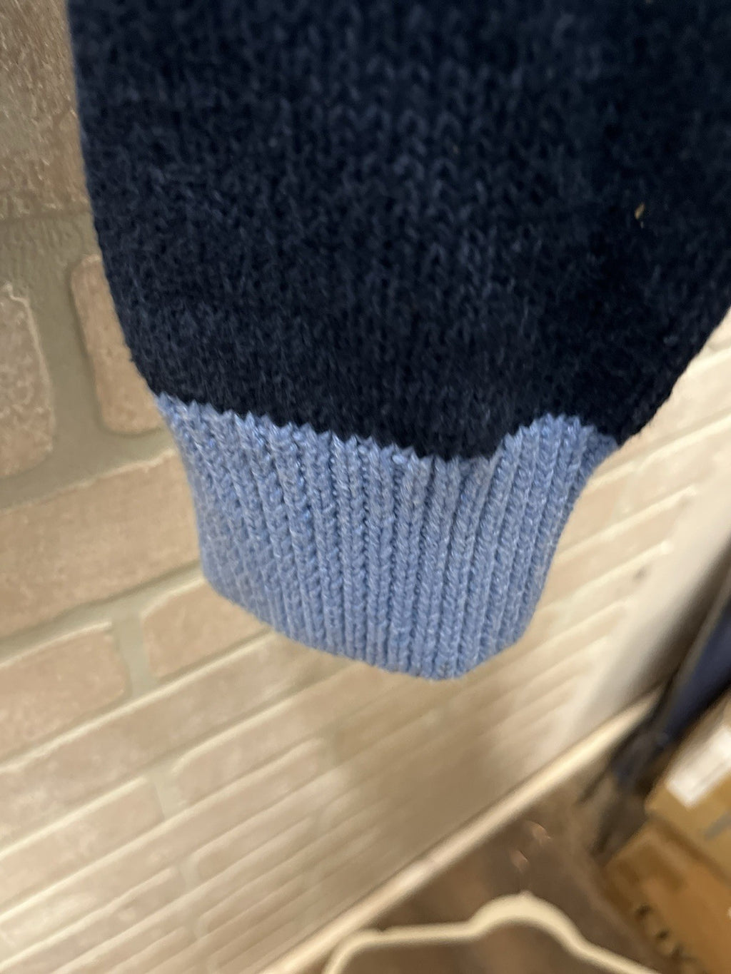 Men's "Chaps" Size XXL, 1/4 Zip Two Tone Blue, Long Sleeve Sweater NWT