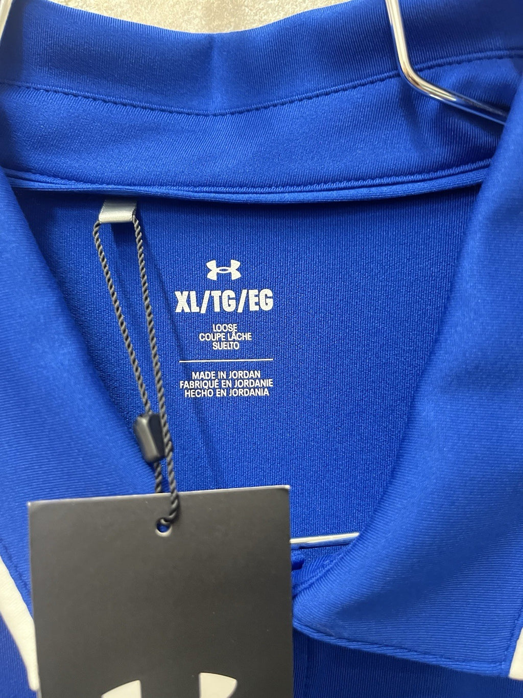 Under Armour men’s polo golf shirt Sz XL loose Blue logo activewear NWT