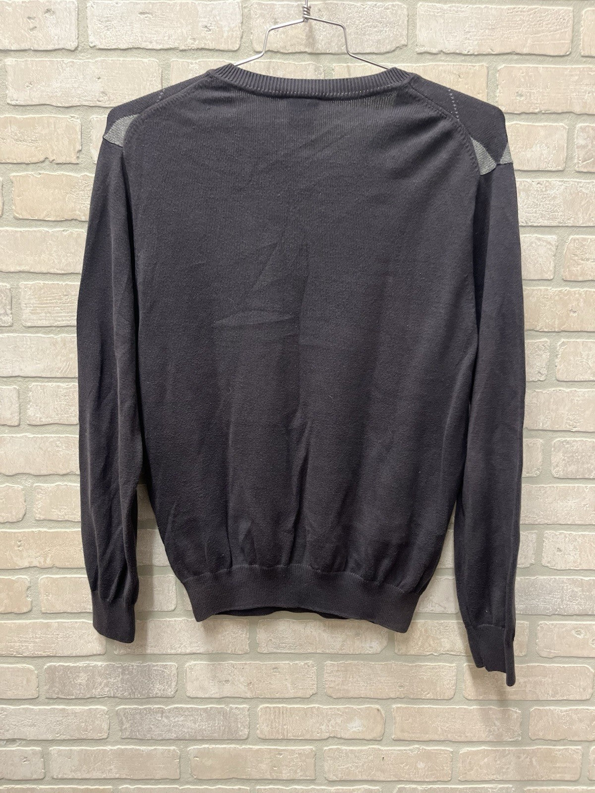 Lacoste sweater men’s Sz L black V-neck long sleeve pullover Alligator logo