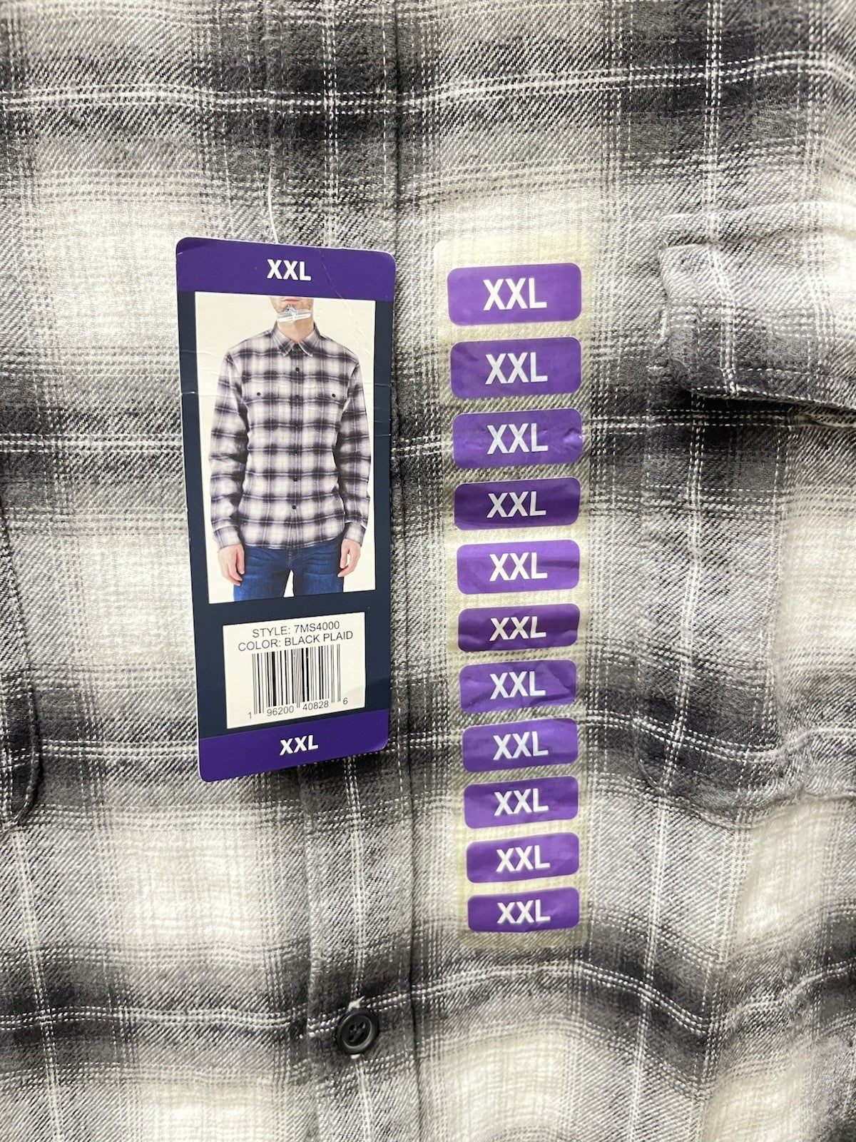 Lucky Brand Classic Fit Flannel Shirt Men's Size XXL Black Plaid Lumberjack
