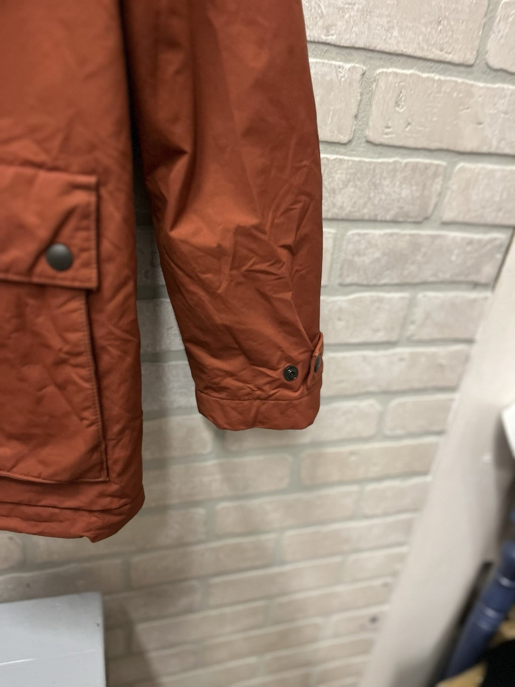 Gap Men's Soft Solid Relaxed Full Zip button  Hooded Jacket  True orange Sz M