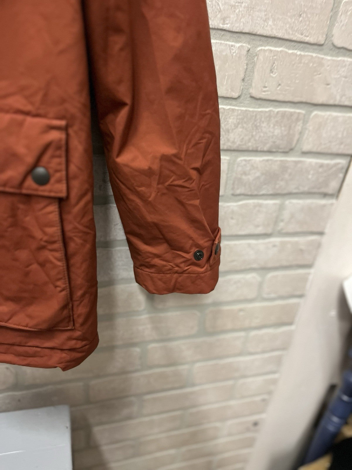 Gap Men's Soft Solid Relaxed Full Zip button  Hooded Jacket  True orange Sz M