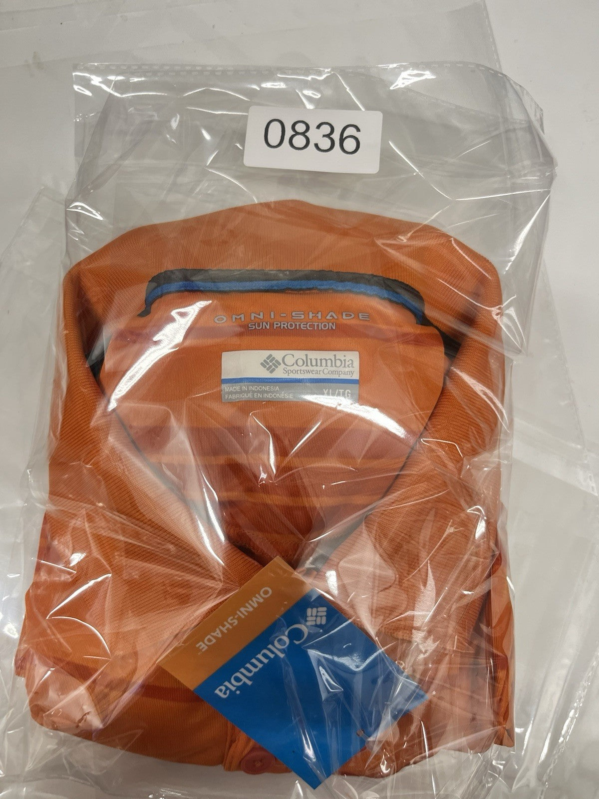 Columbia polo man shirt Sz XL orange Omni-shade activewear NWT