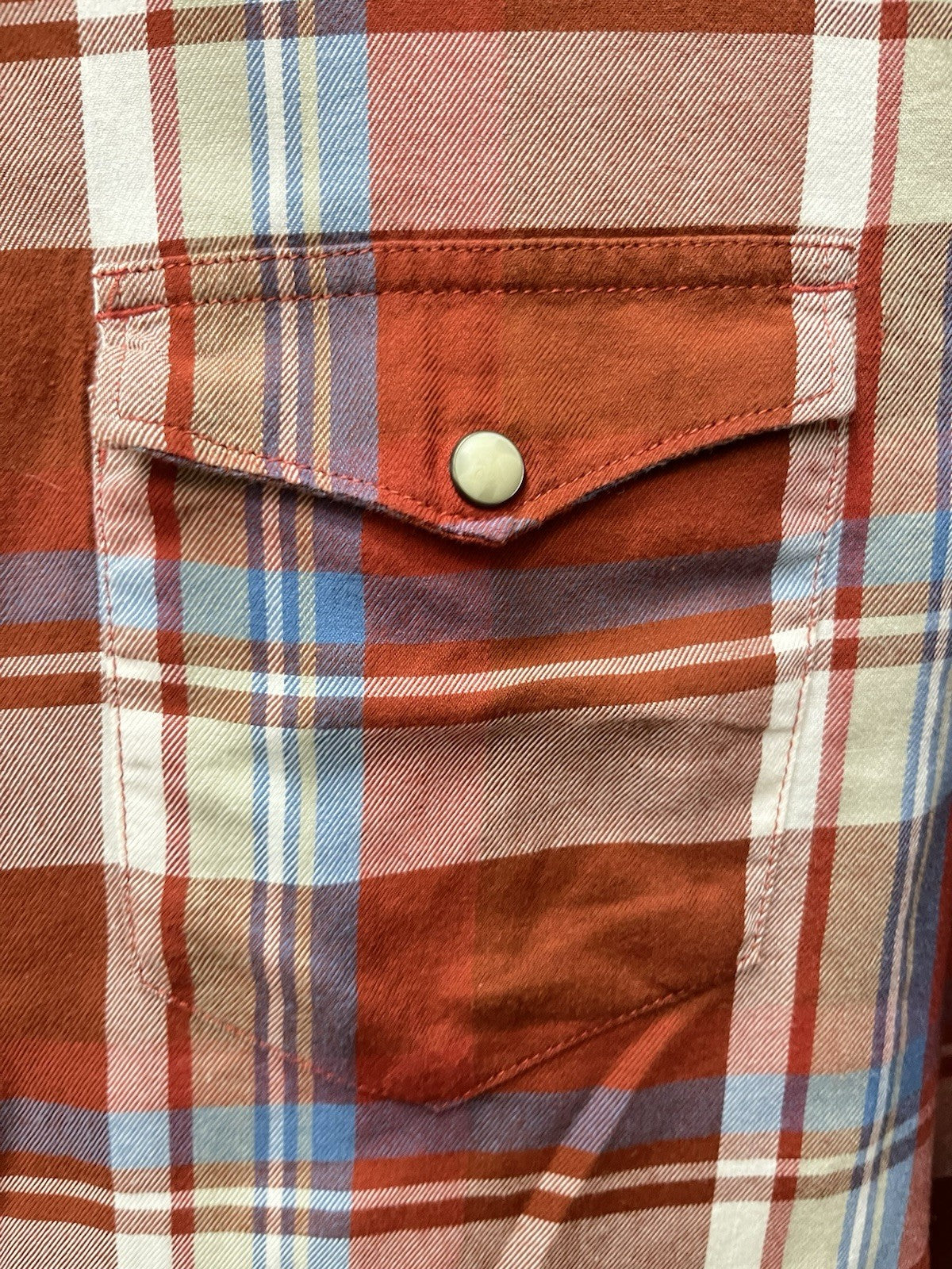 Lucky Brand Men’s Size M Plaid  Pearl Snap Long Sleeve Shirt western wear sports
