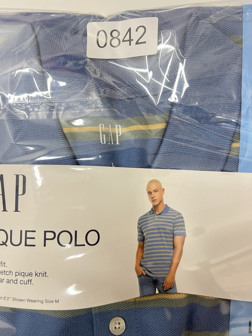 Gap Pique Polo Blue short sleeve shirt men’s Sz L Activewear Business NWT