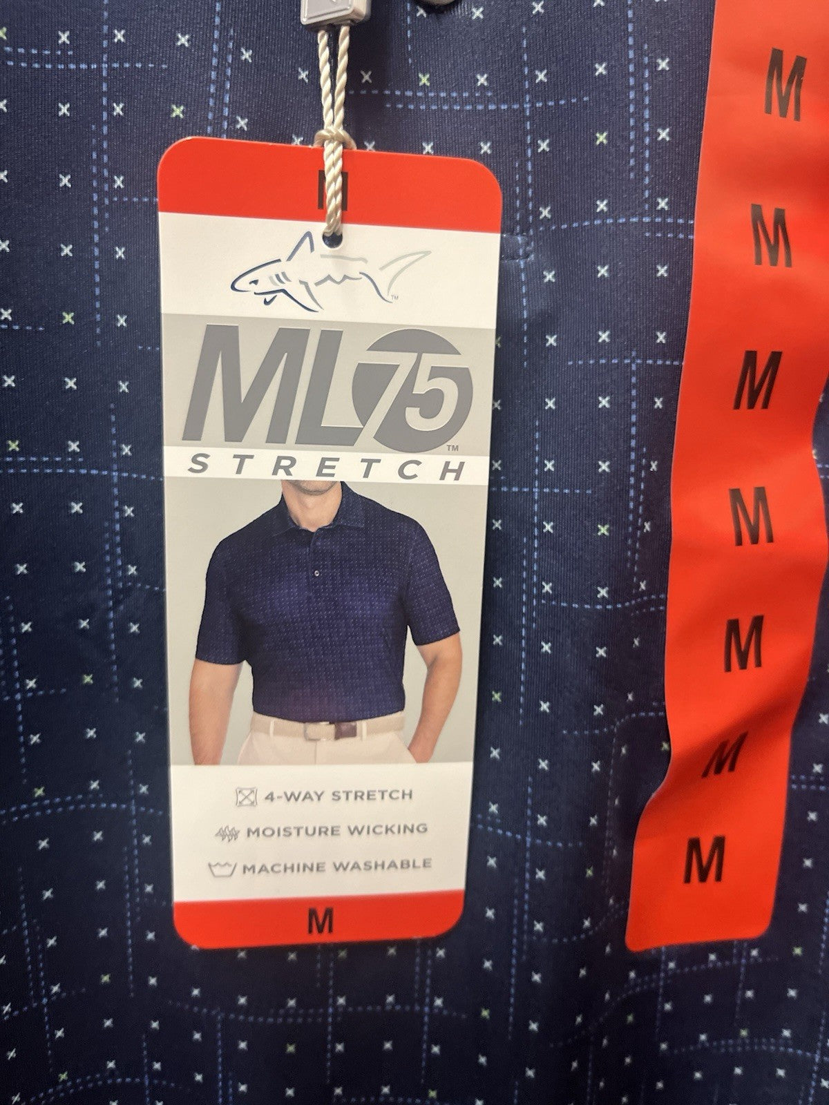 Greg Norman ML75 Golf Polo Shirt Mens medium  Blue NWT Play Dry Short Sleeve