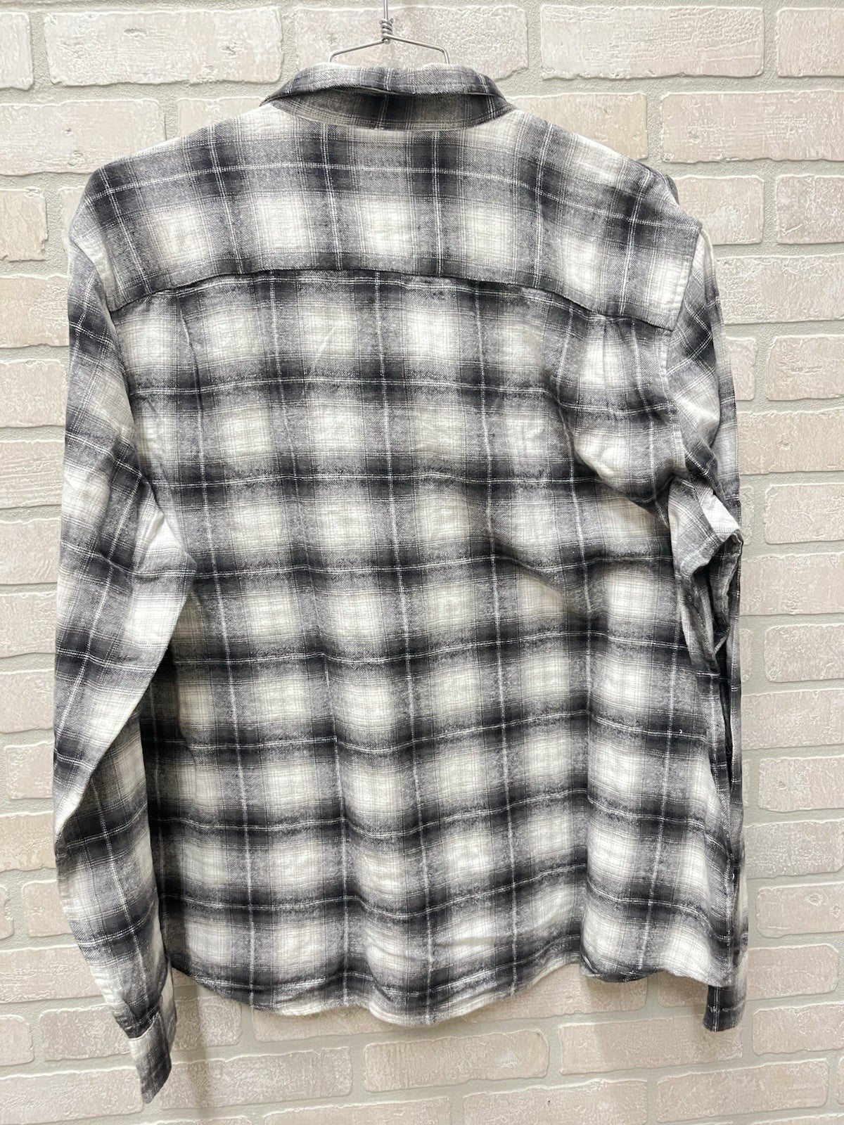 Lucky Brand Classic Fit Flannel Shirt Men's Size XXL Black Plaid Lumberjack