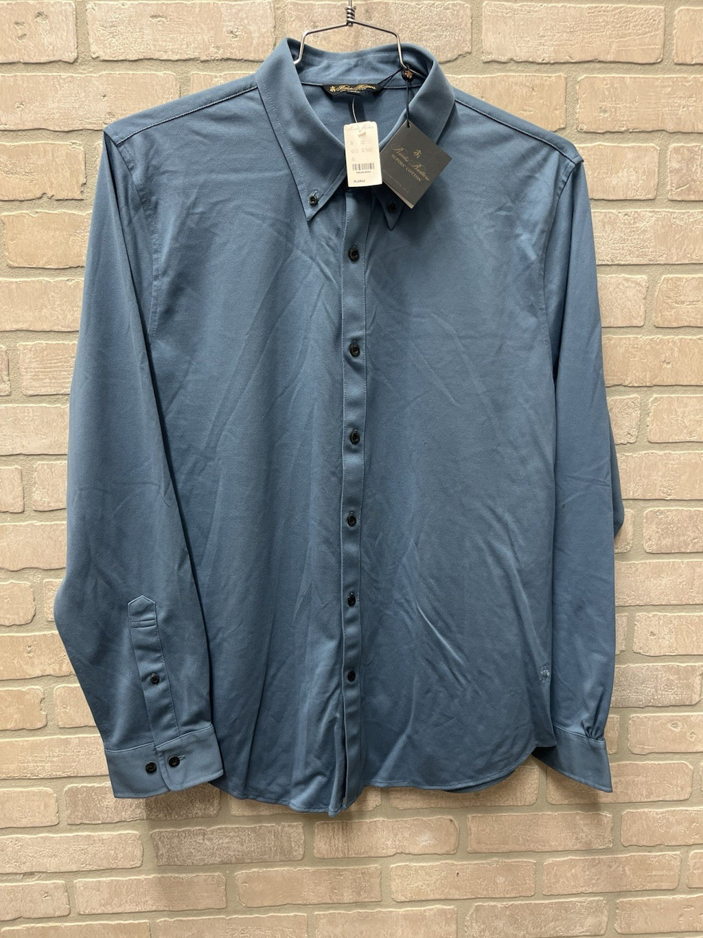 Brooks Brothers long sleeve button down men’s shirt Sz XL Supima Cotton Blue NWT