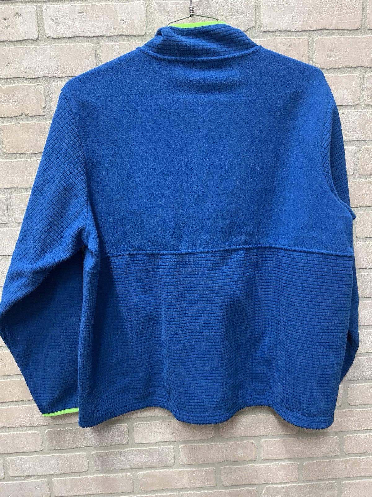Lands’ End Men’s Long Sleeve Fleece Full Zip Jacket XL Bright Blue Green Zip NWT