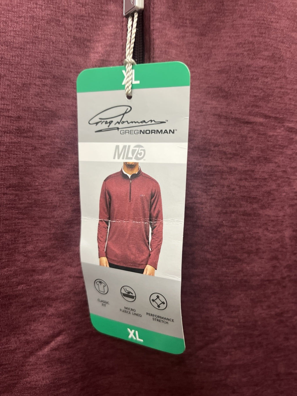 Greg Norman Play Dry Mens XL Red Heathered 1/4 Zip Pullover Golf LS Shirt