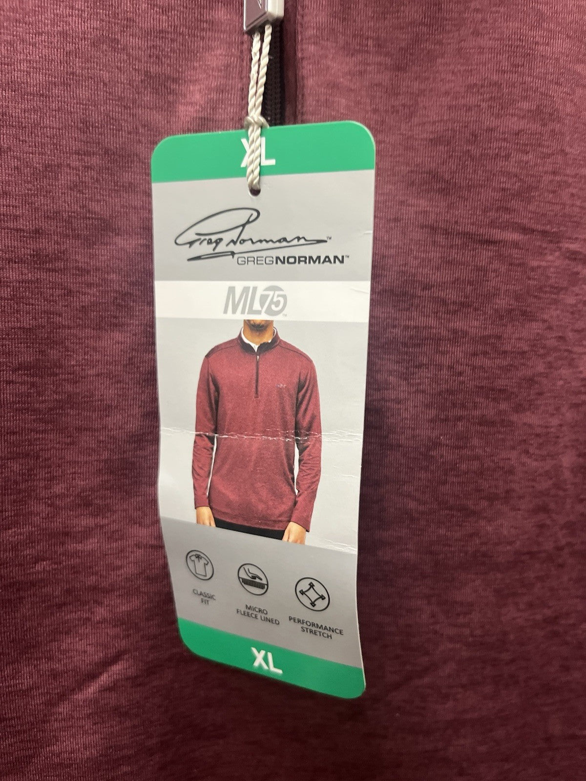 Greg Norman Play Dry Mens XL Red Heathered 1/4 Zip Pullover Golf LS Shirt