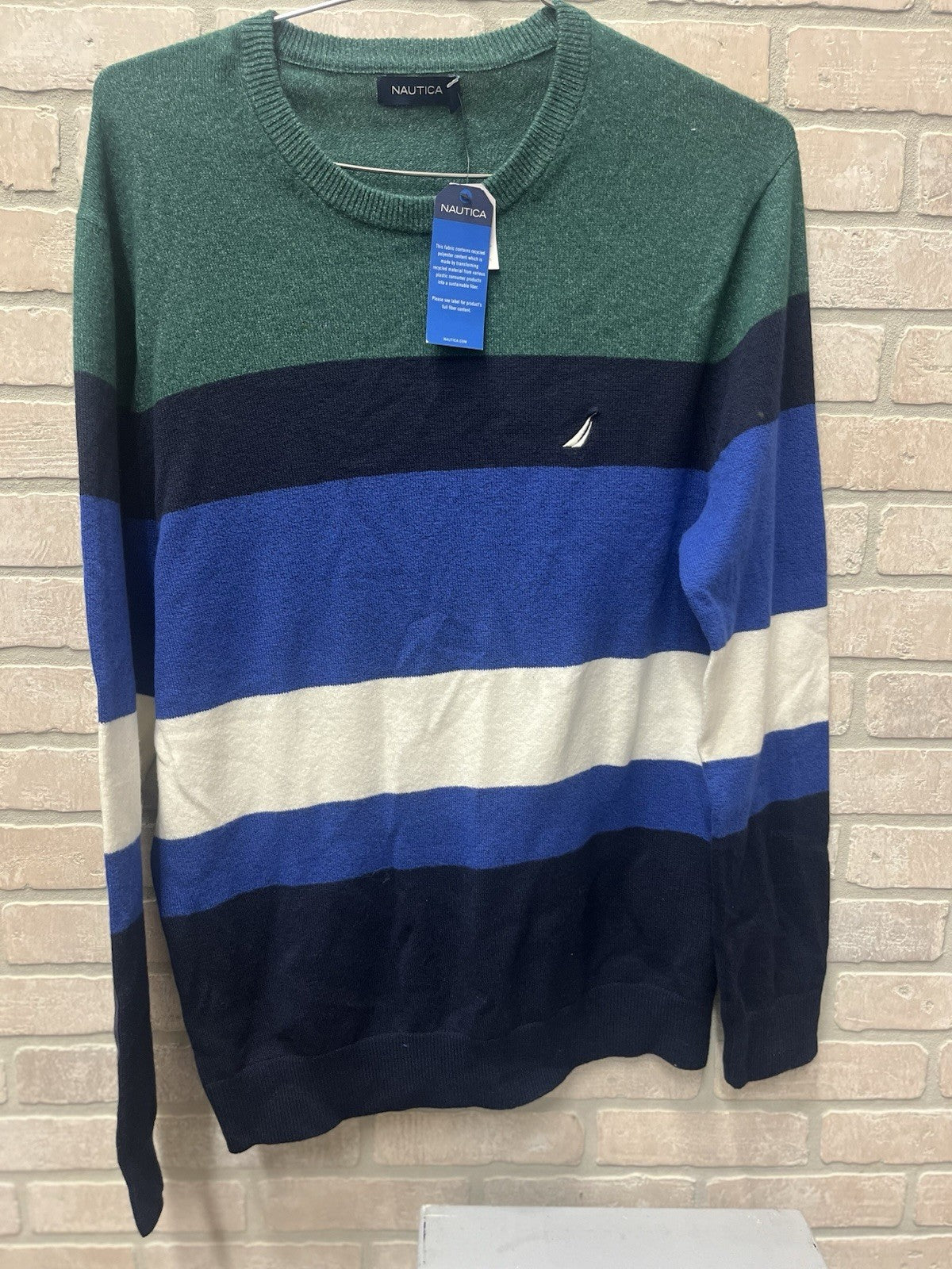 Nautica men’s sweater Sz XL multicolor relaxed fit NWT