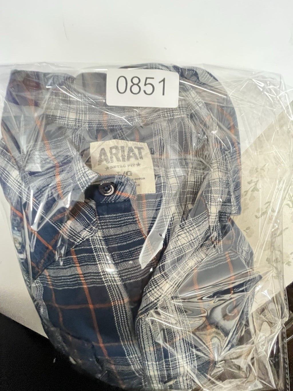 Ariat Retro Fit Men’s Pearl Snap  Flannel Shirt  Plaid Sz L Cowboy western rodeo