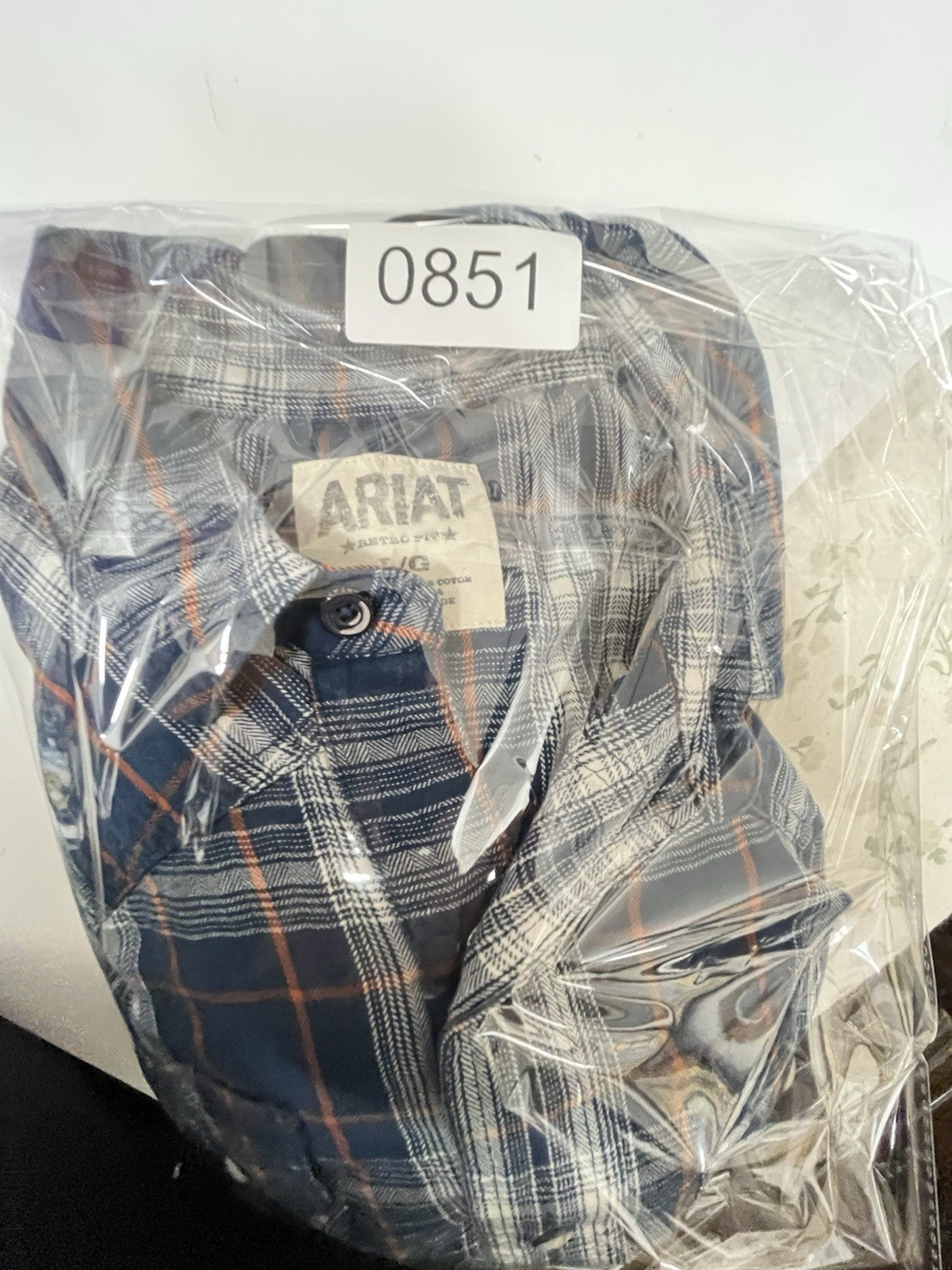Ariat Retro Fit Men’s Pearl Snap  Flannel Shirt  Plaid Sz L Cowboy western rodeo