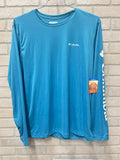 Columbia Men’s long sleeve shirt blue Pull Over T Sz L Omni Shade sportswear NWT