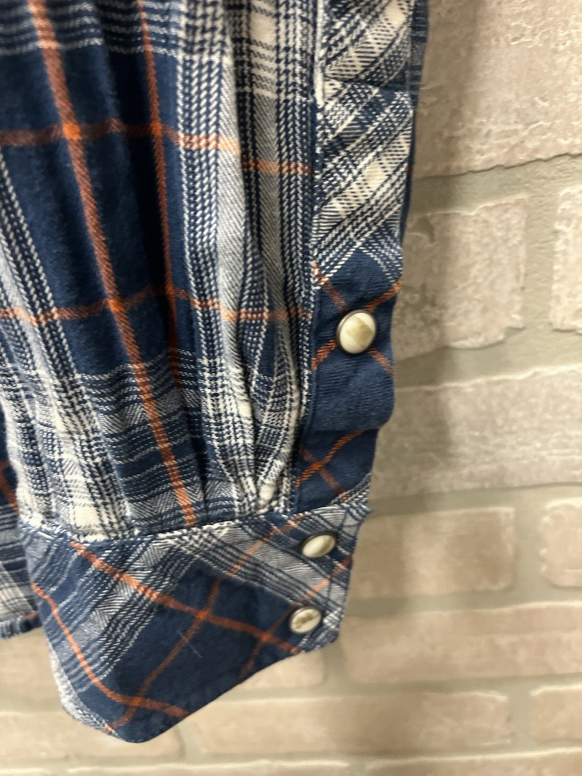Ariat Retro Fit Men’s Pearl Snap  Flannel Shirt  Plaid Sz L Cowboy western rodeo