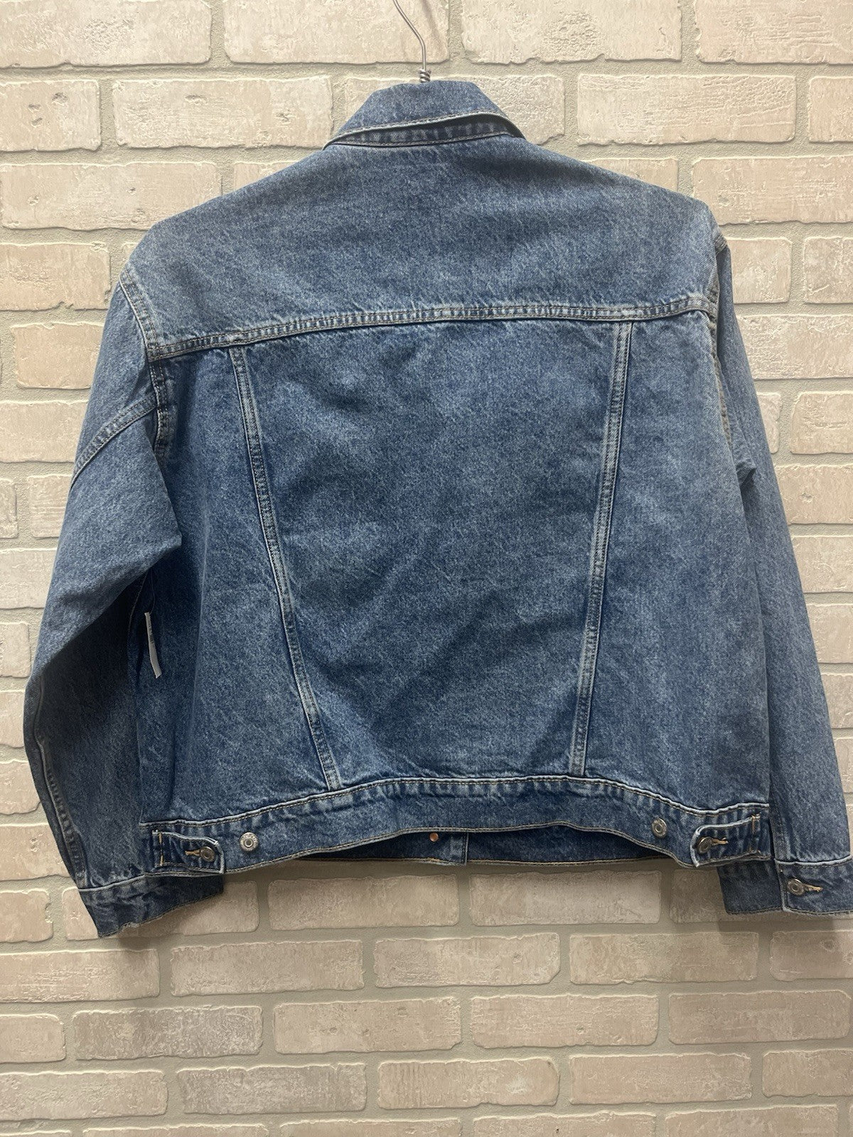 Old Navy woman’s blue denim trucker jacket button down Sz XL 100% cotton NWT