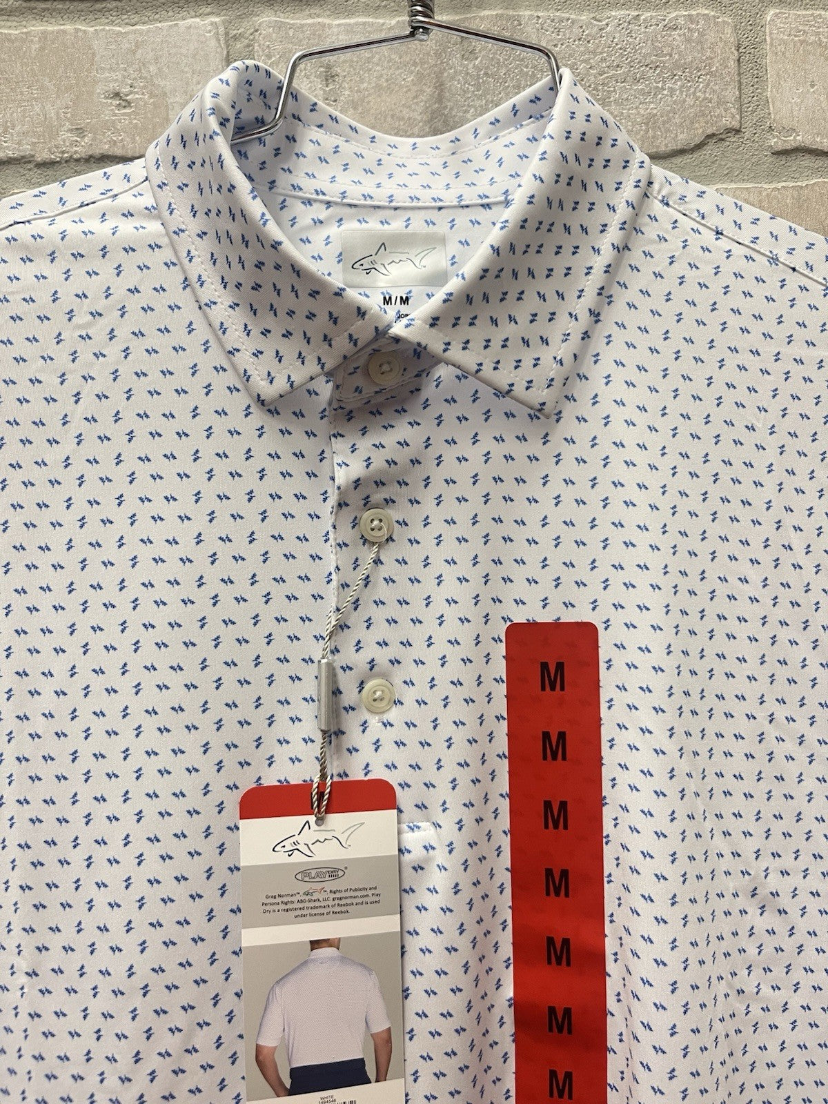 Greg Norman men’s golf polo shirt White Sz M play dry ML75 NWT