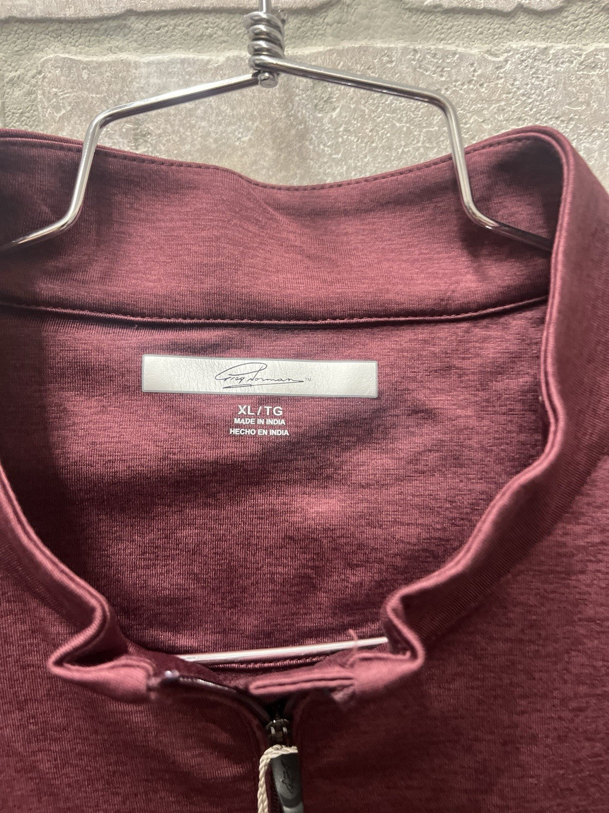 Greg Norman Play Dry Mens XL Red Heathered 1/4 Zip Pullover Golf LS Shirt