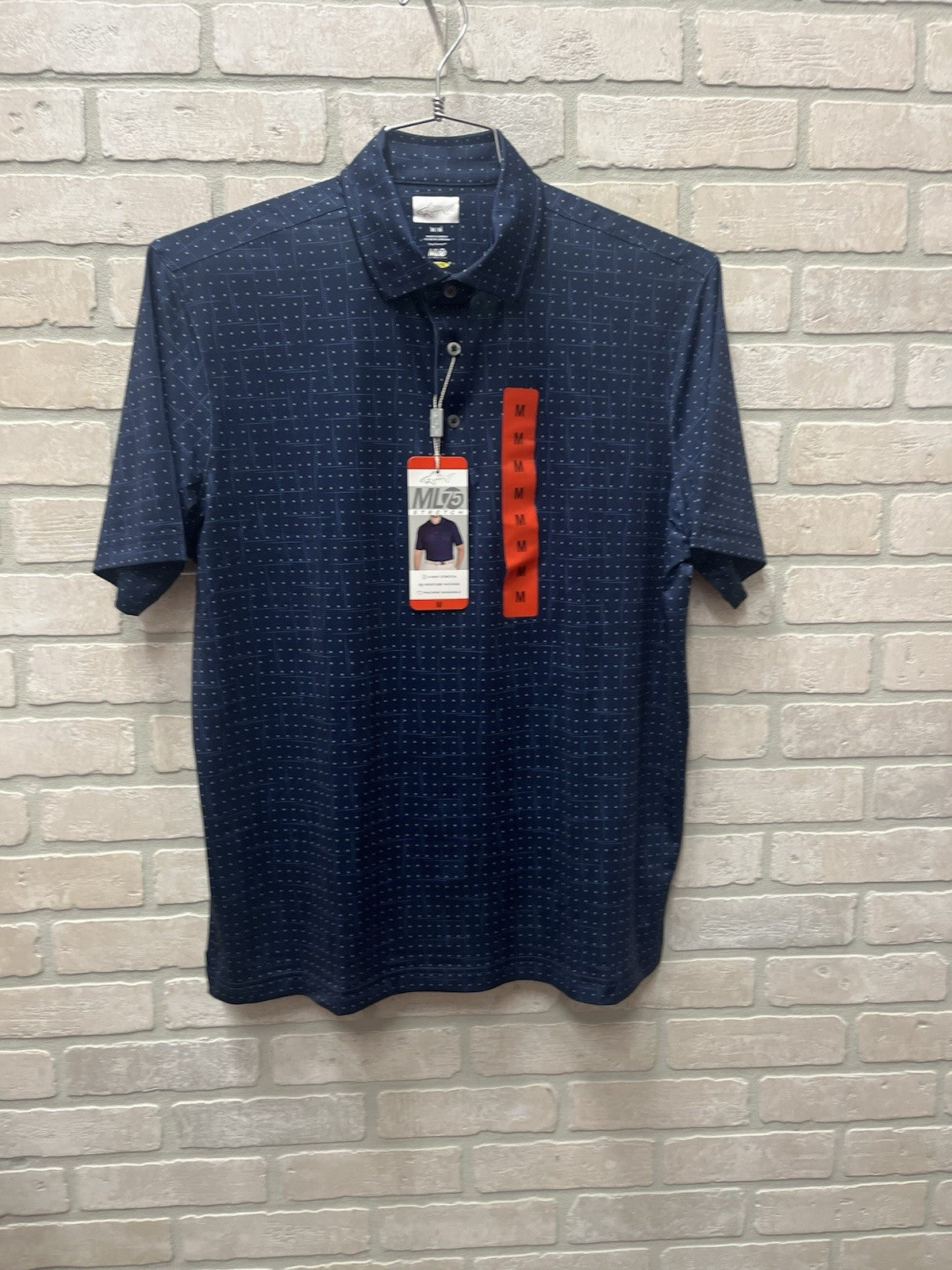 Greg Norman ML75 Golf Polo Shirt Mens medium  Blue NWT Play Dry Short Sleeve