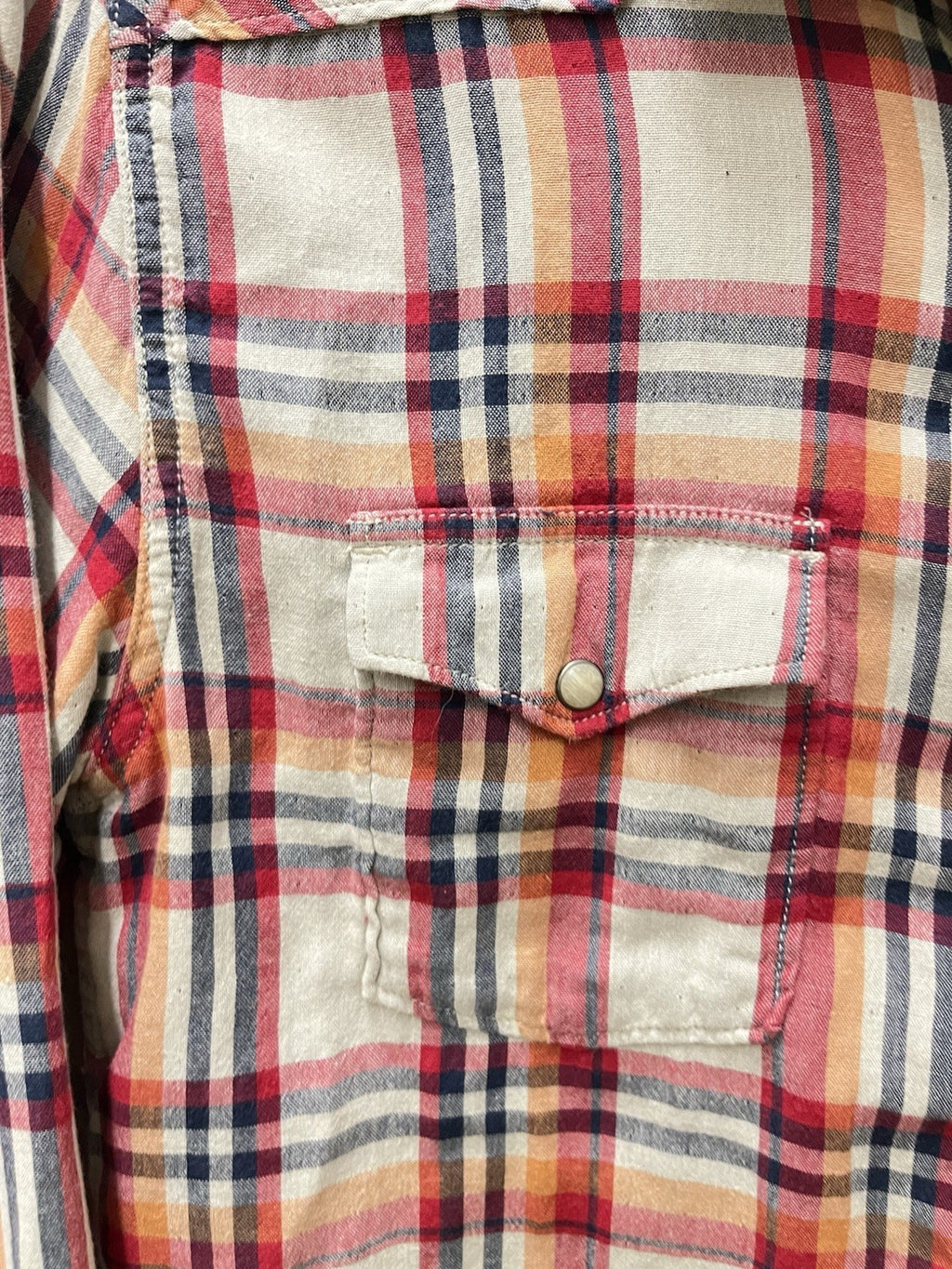 Lucky Brand Men’s Size M Plaid  Pearl Snap Long Sleeve Shirt western wear sports