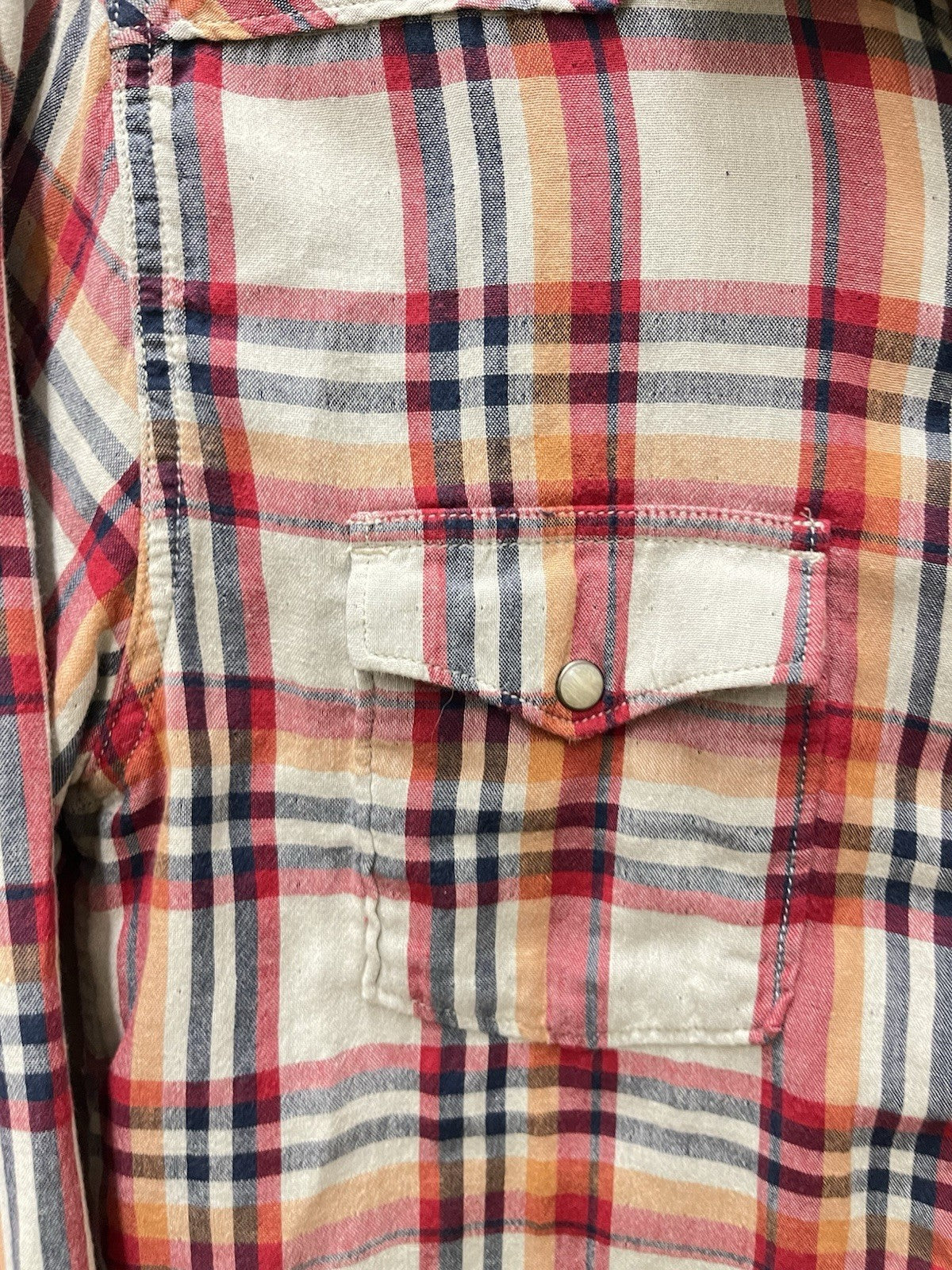 Lucky Brand Men’s Size M Plaid  Pearl Snap Long Sleeve Shirt western wear sports