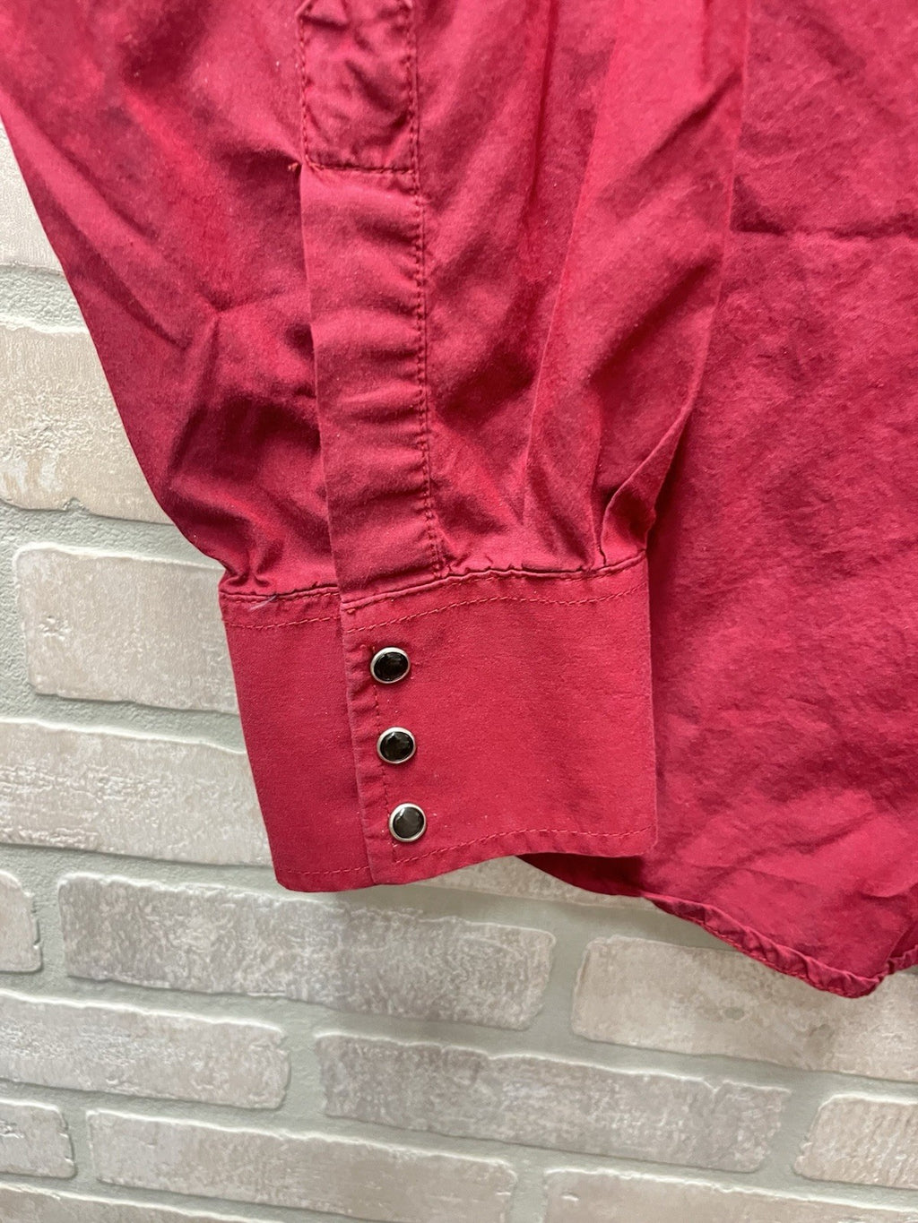 Wrangler Pearl Snap Shirt Men’s Size XL Red Western Long Sleeve Cowboy