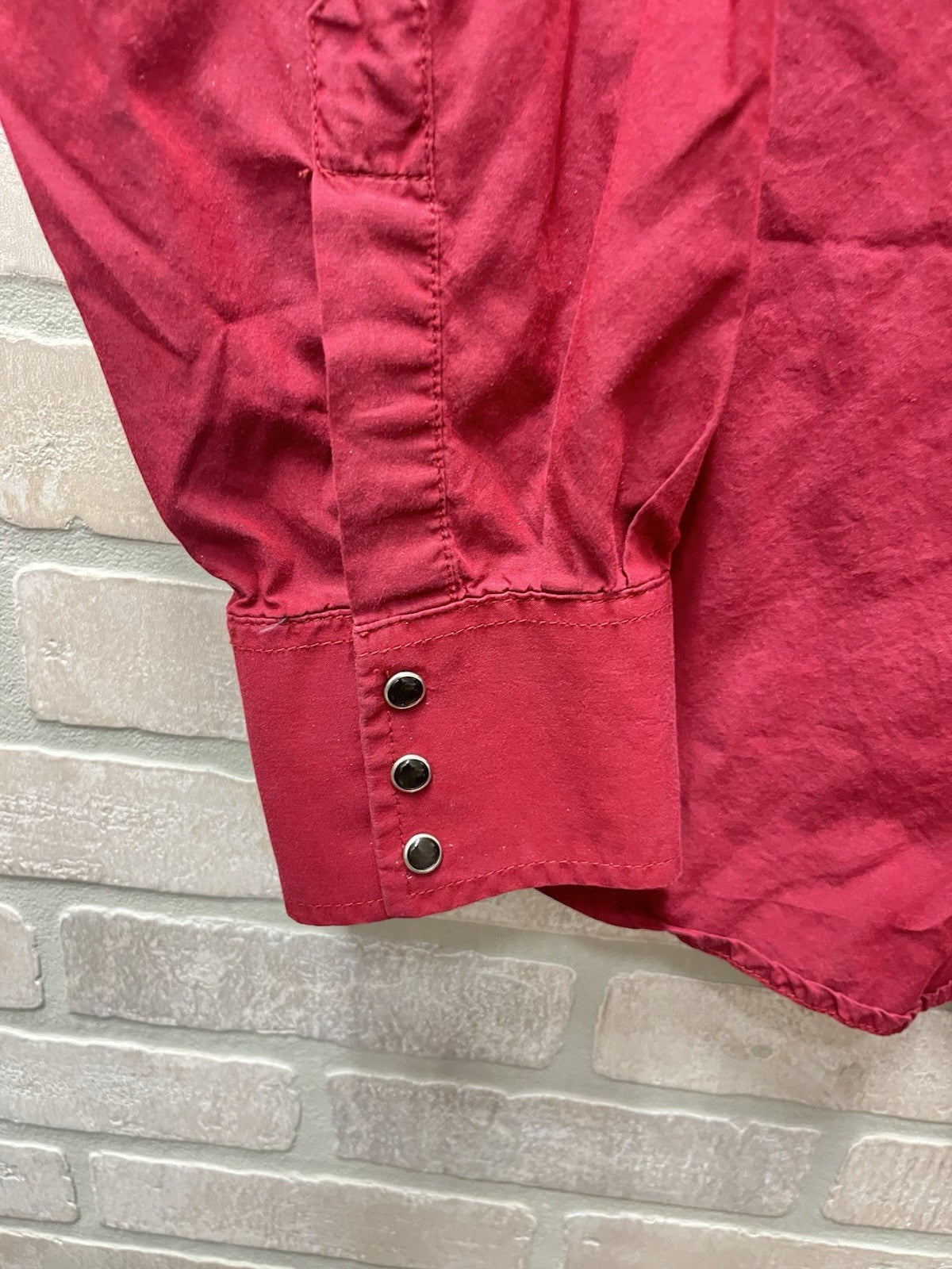 Wrangler Pearl Snap Shirt Men’s Size XL Red Western Long Sleeve Cowboy