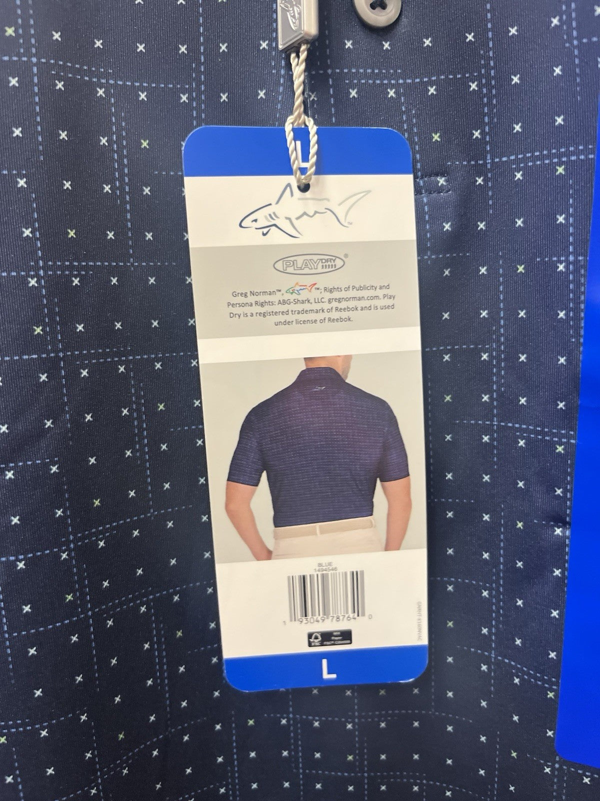 Greg Norman ML75 Golf Polo Shirt Mens Large Blue NWT Play Dry Short Sleeve