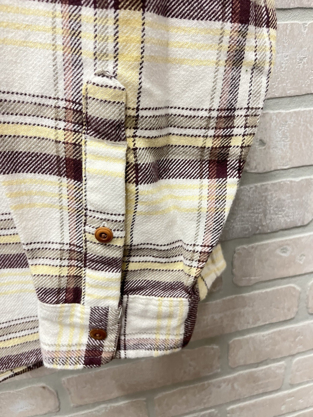 Lucky brand button-down long sleeve Flanner shirt Men’s Sz XL tan multicolor NWT