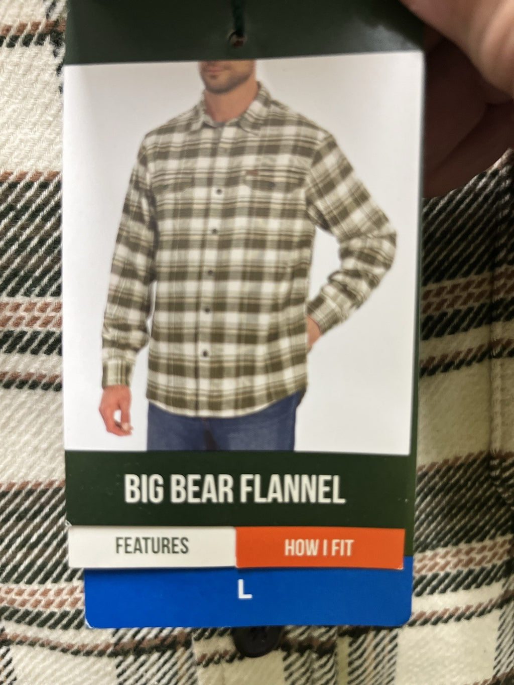 Orvis big bear flannel shirt for men Sz L thick Green Pine plaid NWT